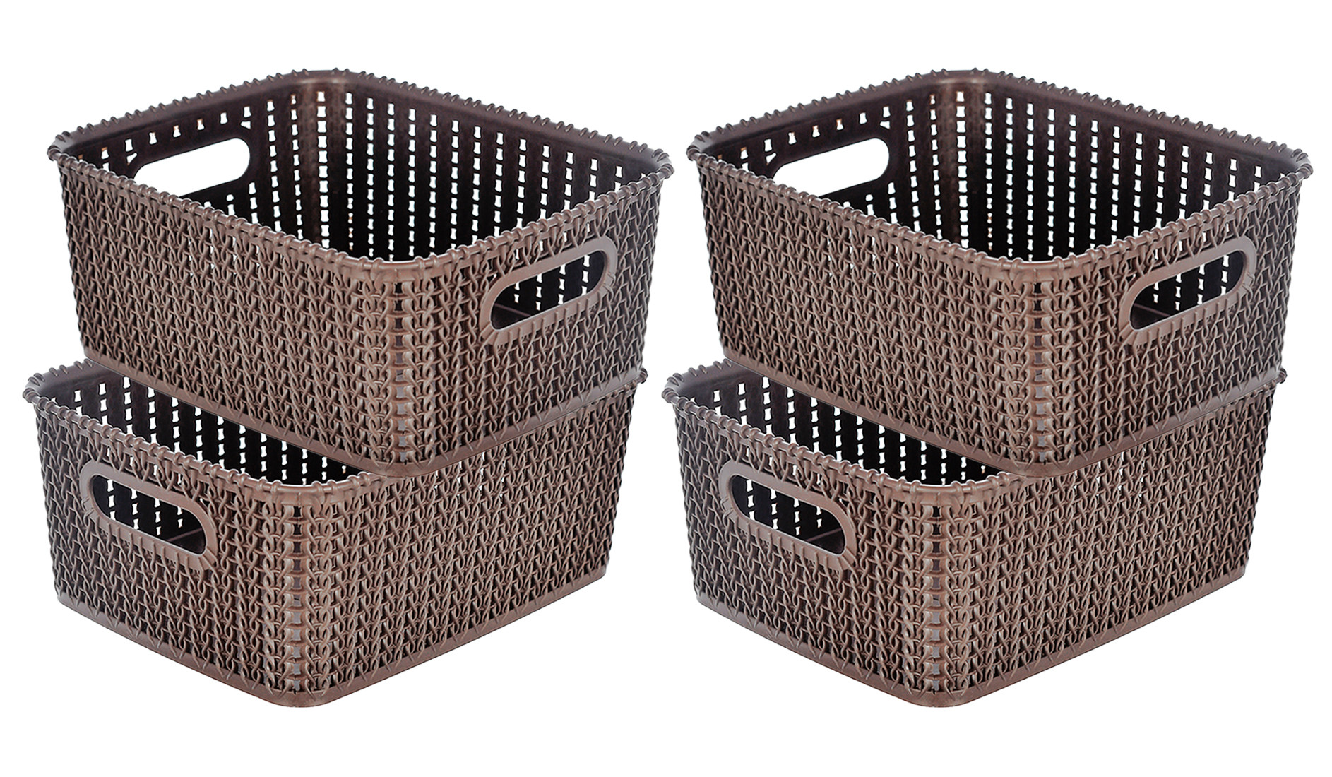 Kuber Industries Multiuses Large M 20 Plastic Tray/Basket/Organizer Without Lid (Brown) -46KM085