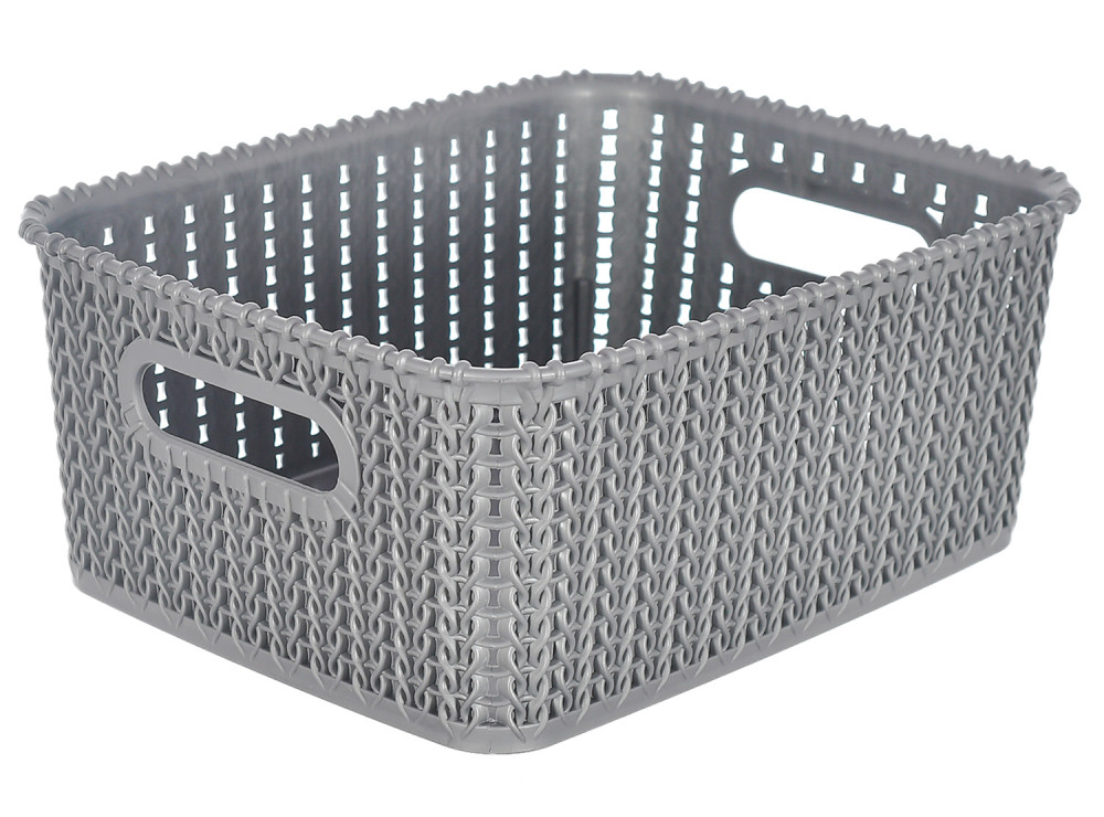Kuber Industries Multiuses Large M 20 Plastic Tray/Basket/Organizer Without Lid (Grey) -46KM093