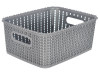 Kuber Industries Multiuses Large M 20 Plastic Tray/Basket/Organizer Without Lid (Grey) -46KM093