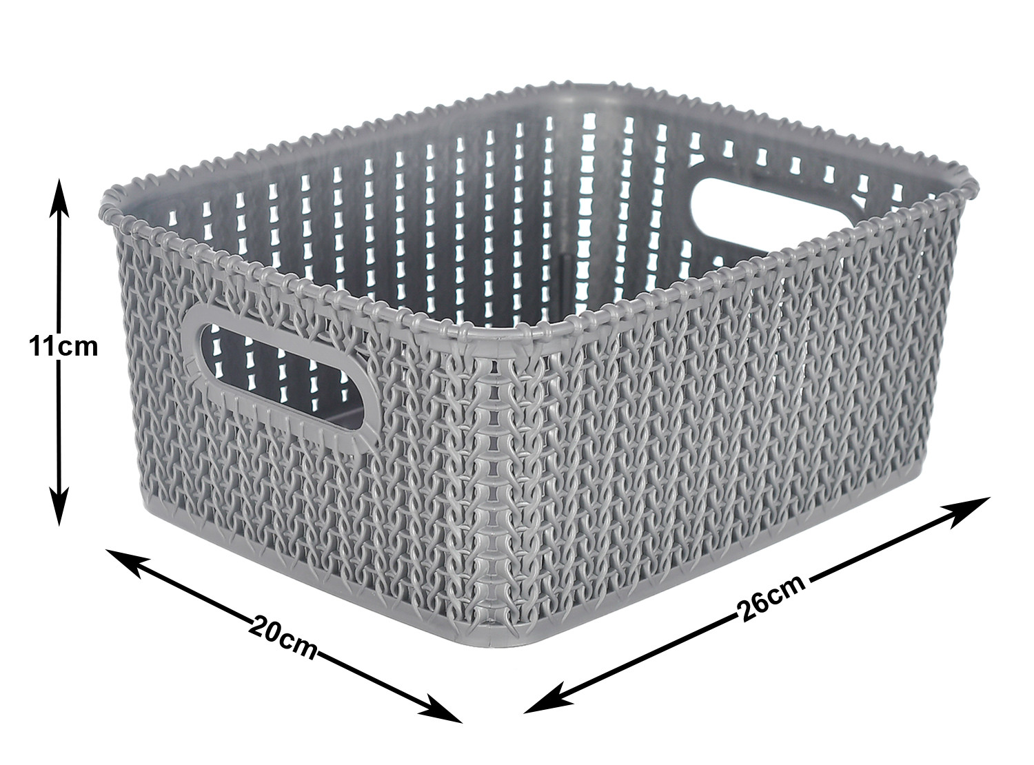Kuber Industries Multiuses Large M 20 Plastic Tray/Basket/Organizer Without Lid (Grey) -46KM093