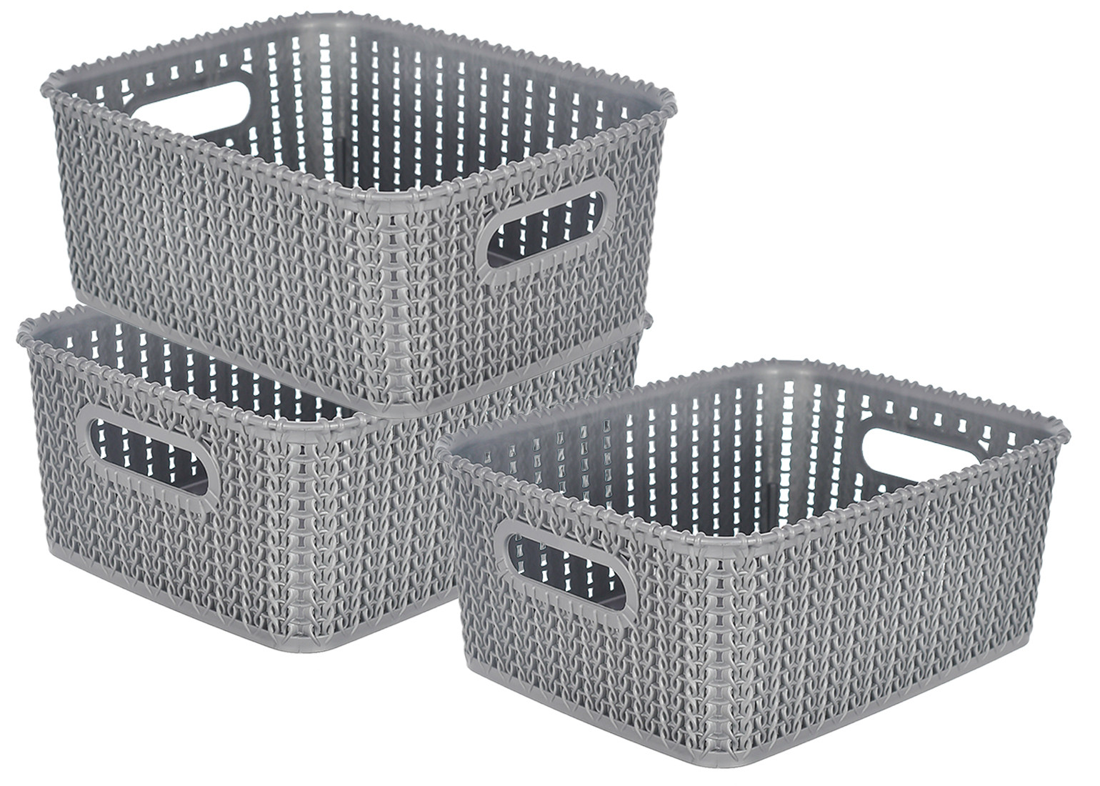 Kuber Industries Multiuses Large M 20 Plastic Tray/Basket/Organizer Without Lid (Grey) -46KM093