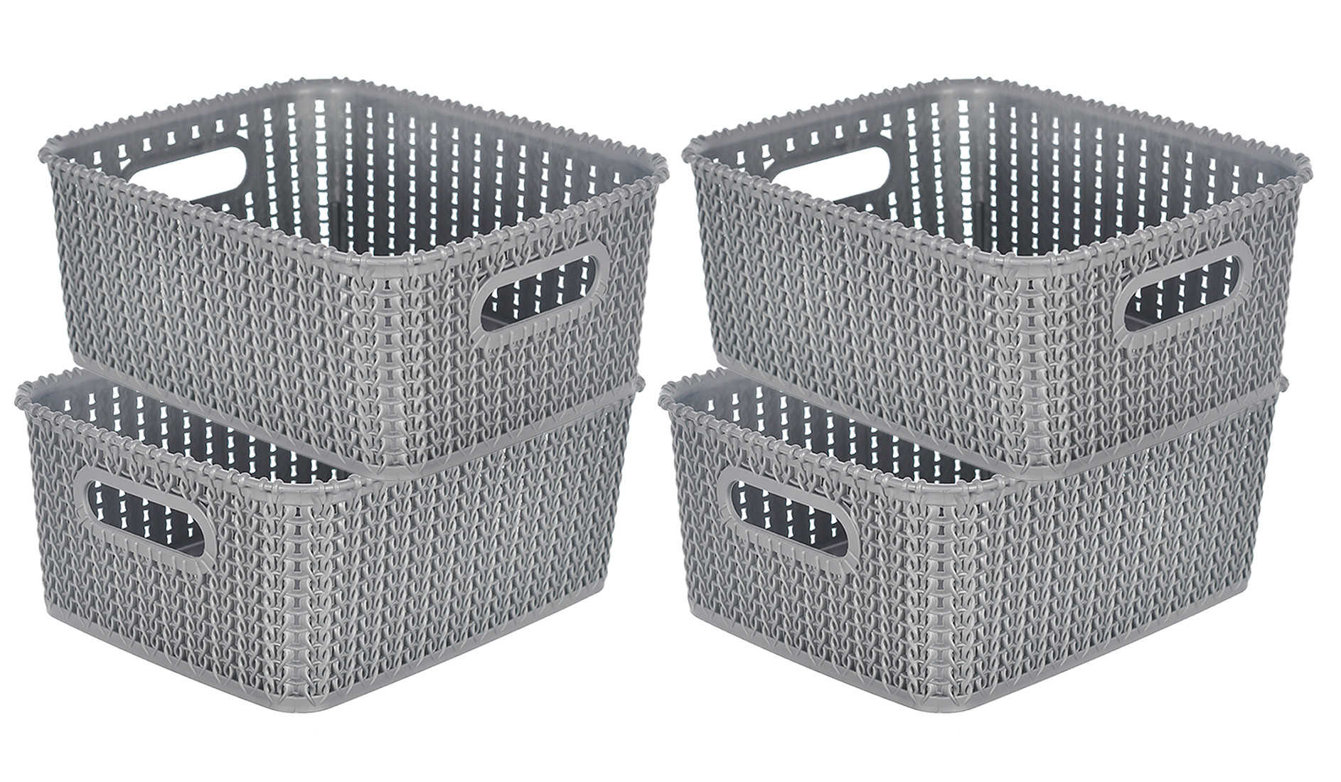 Kuber Industries Multiuses Large M 20 Plastic Tray/Basket/Organizer Without Lid (Grey) -46KM093