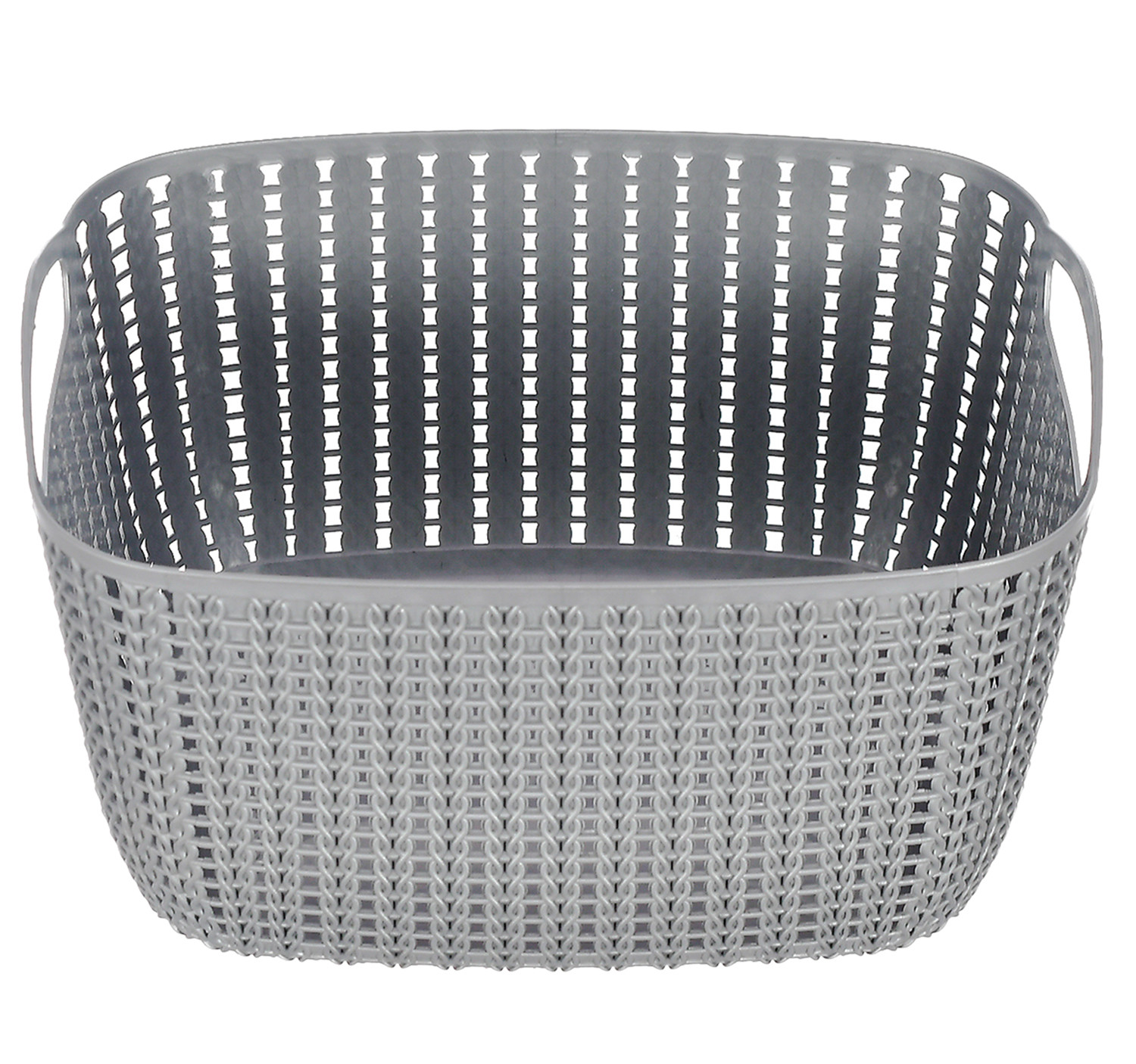 Kuber Industries Multiuses Large M 30 Plastic Basket/Organizer With Lid (Grey) -46KM013
