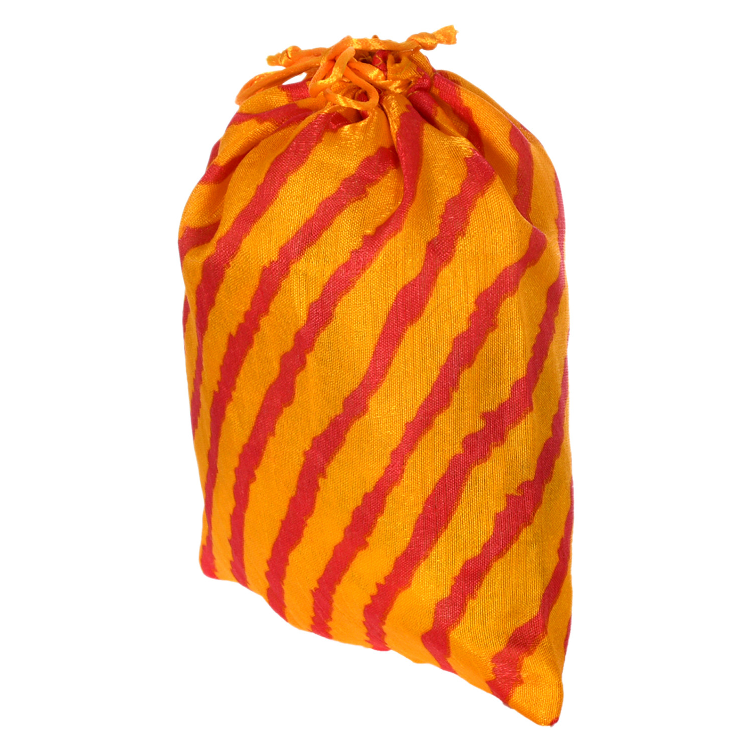 Kuber Industries Multiuses Lehriya Print Potli Bag for women With Drawstring (Yellow)