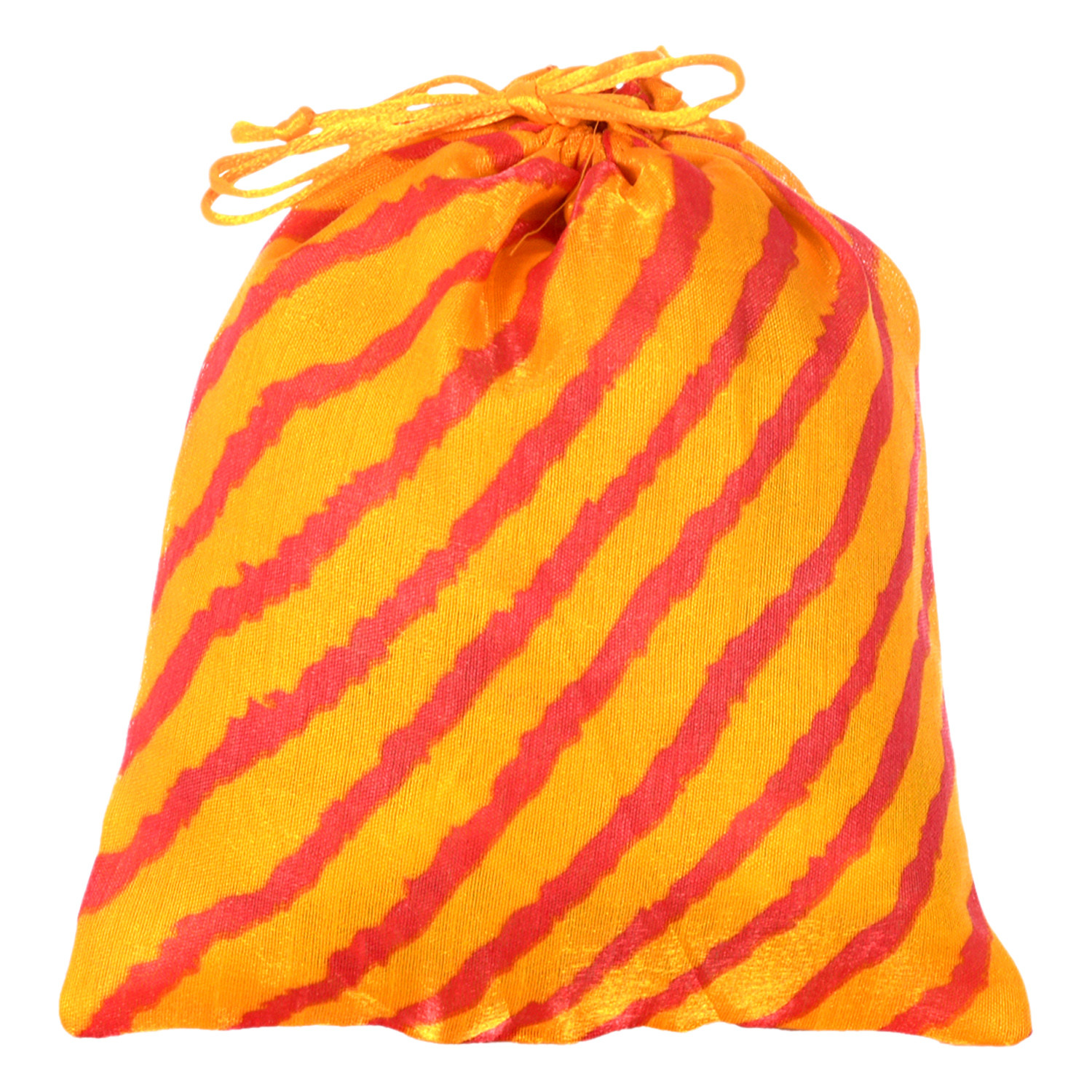 Kuber Industries Multiuses Lehriya Print Potli Bag for women With Drawstring (Yellow)