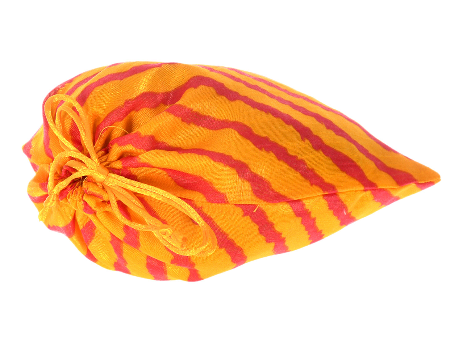 Kuber Industries Multiuses Lehriya Print Potli Bag for women With Drawstring (Yellow)
