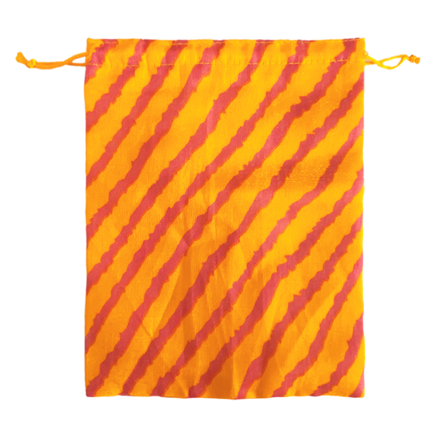 Kuber Industries Multiuses Lehriya Print Potli Bag for women With Drawstring (Yellow)