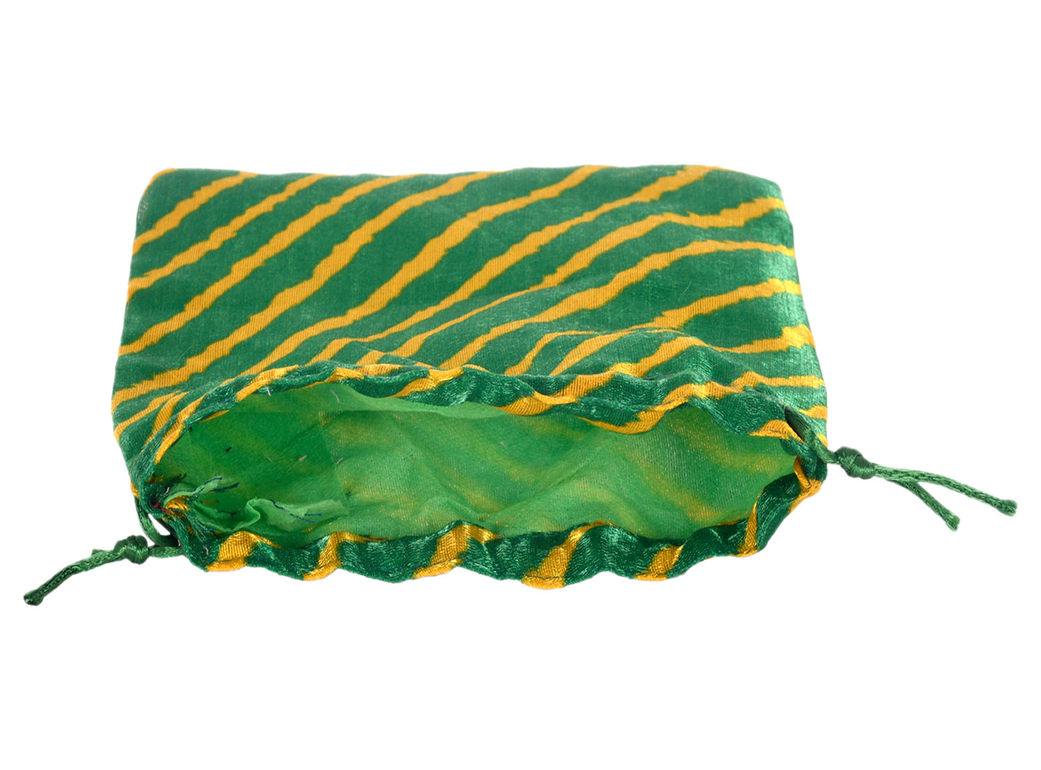 Kuber Industries Multiuses Lehriya Print Potli Bag for women With Drawstring(Green)