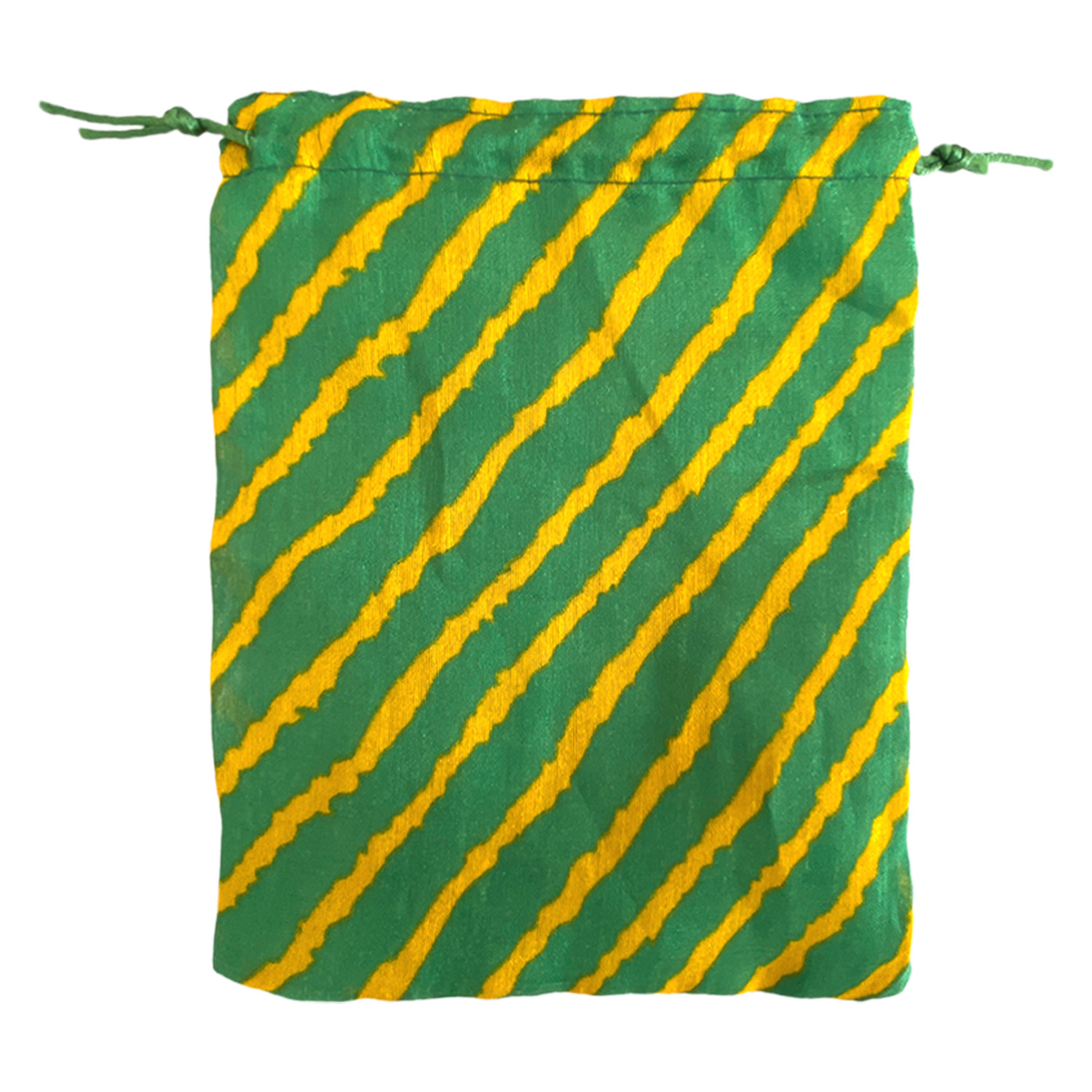 Kuber Industries Multiuses Lehriya Print Potli Bag for women With Drawstring(Green)
