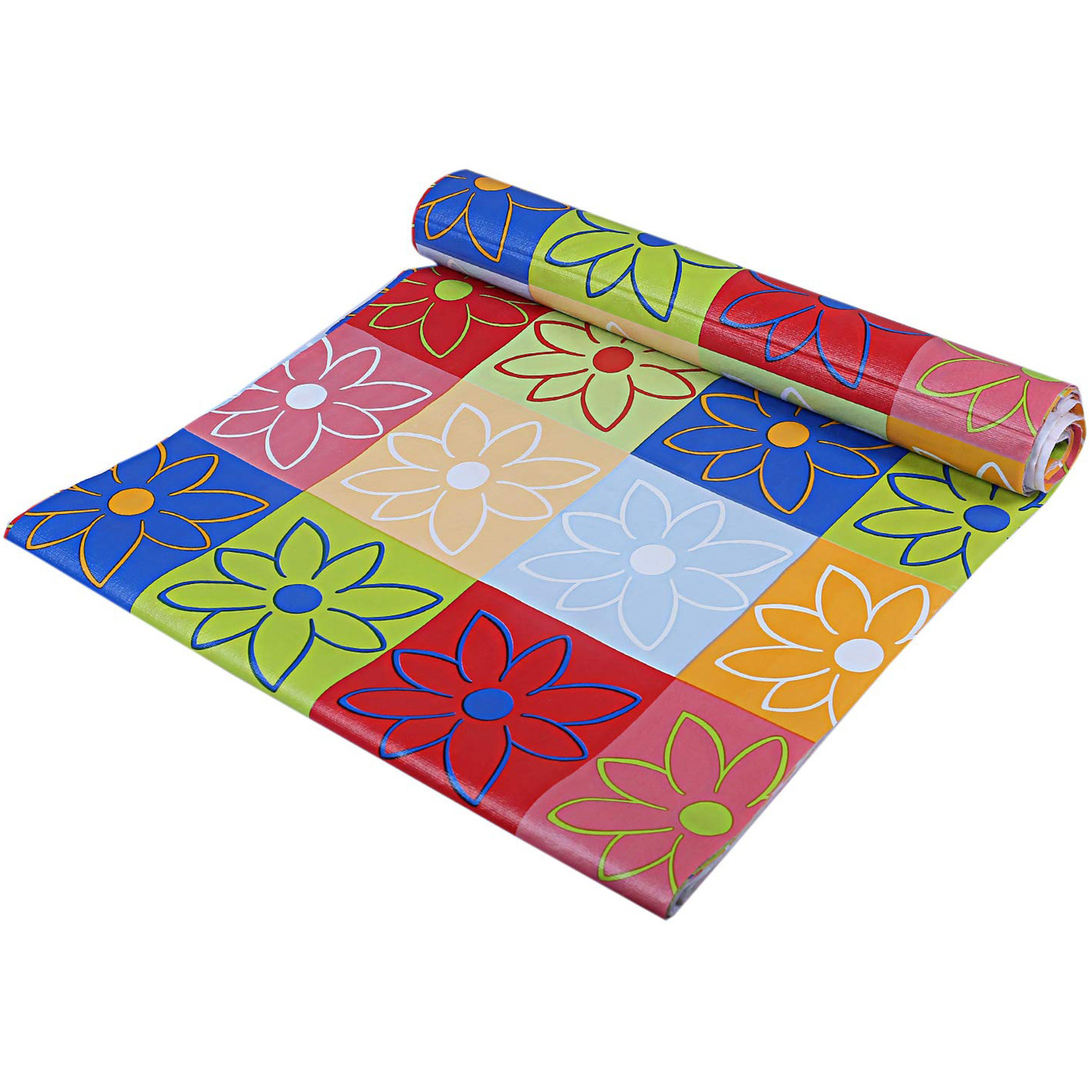 Kuber Industries Multiuses Multicheck Floral Print Shelf Liners for Kitchen Shelves, cupboards, Wardrobe, Drawer, 10 Mtr (Multicolour)