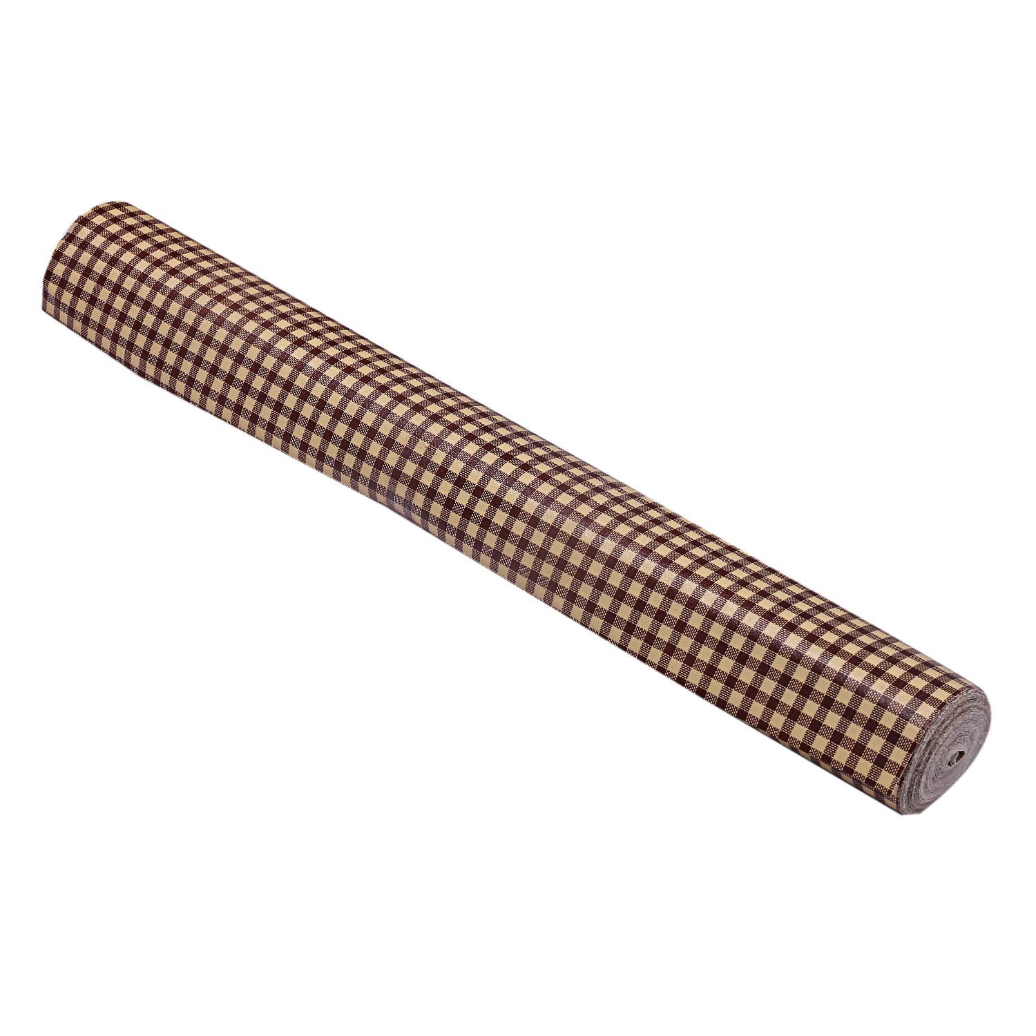 Kuber Industries Multiuses Multicheck Print Shelf Liners for Kitchen Shelves, cupboards, Wardrobe, Drawer, 10 Mtr (Brown)
