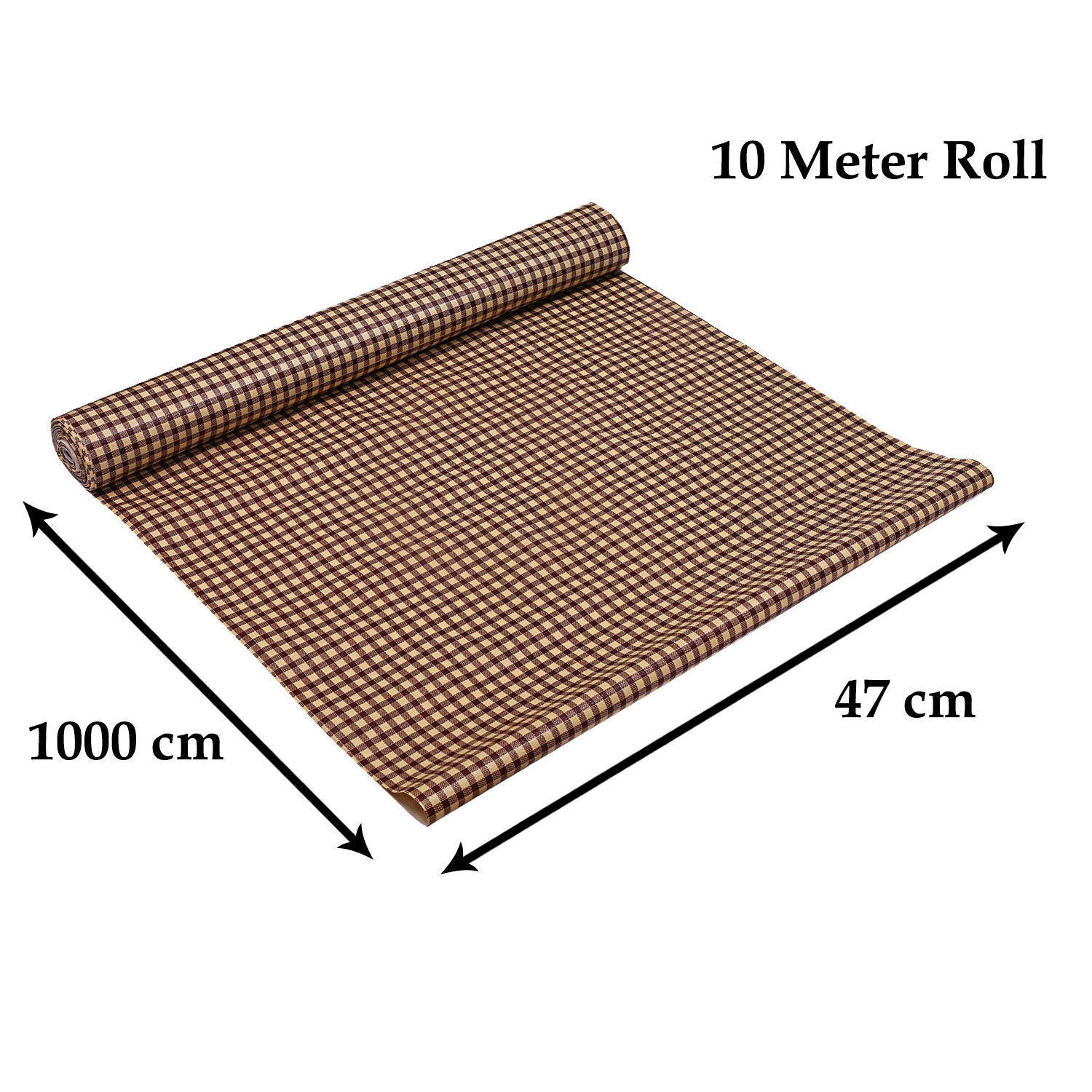 Kuber Industries Multiuses Multicheck Print Shelf Liners for Kitchen Shelves, cupboards, Wardrobe, Drawer, 10 Mtr (Brown)