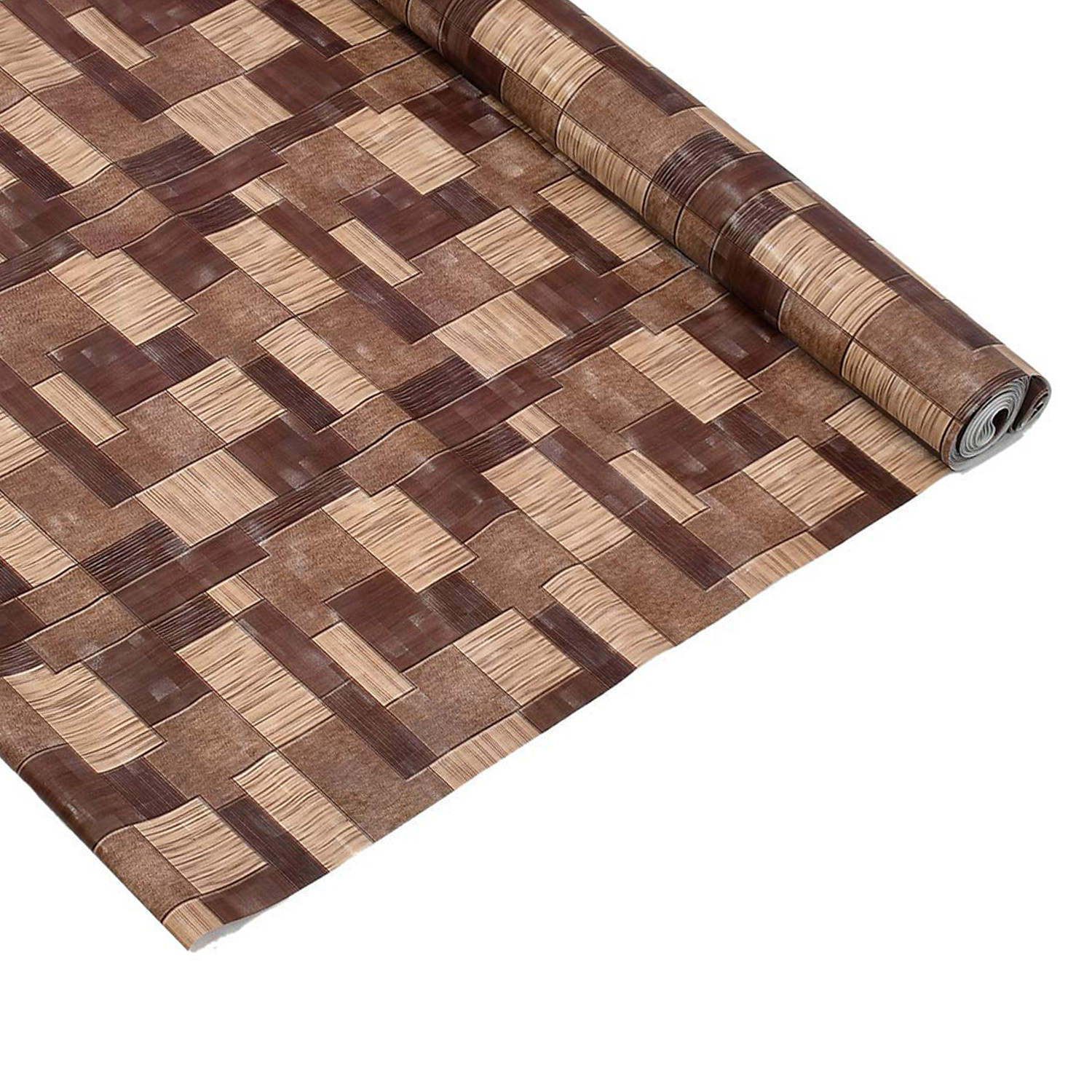 Kuber Industries Multiuses Multicheck Print Shelf Liners for Kitchen Shelves, cupboards, Wardrobe, Drawer, 10 Mtr (Brown)