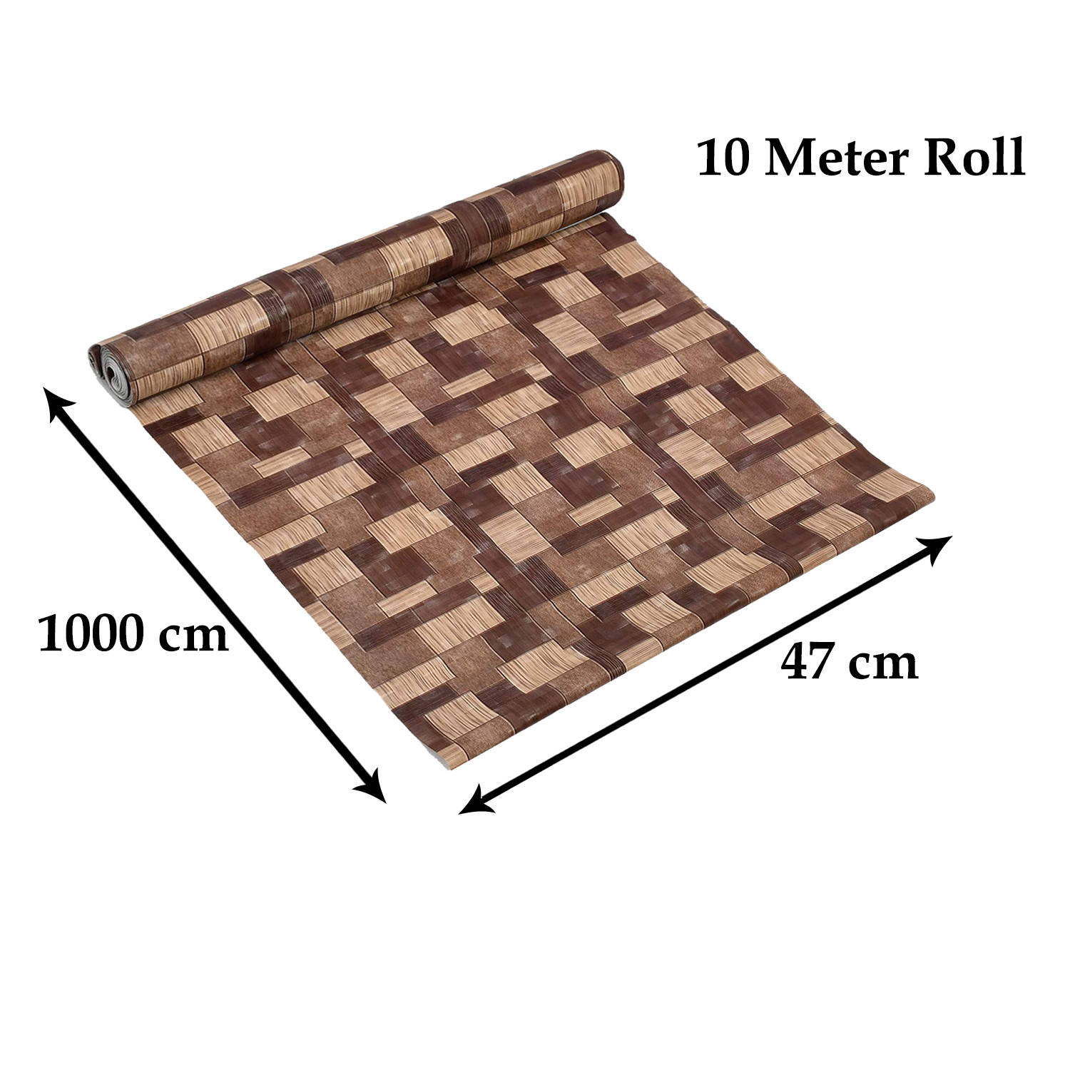 Kuber Industries Multiuses Multicheck Print Shelf Liners for Kitchen Shelves, cupboards, Wardrobe, Drawer, 10 Mtr (Brown)
