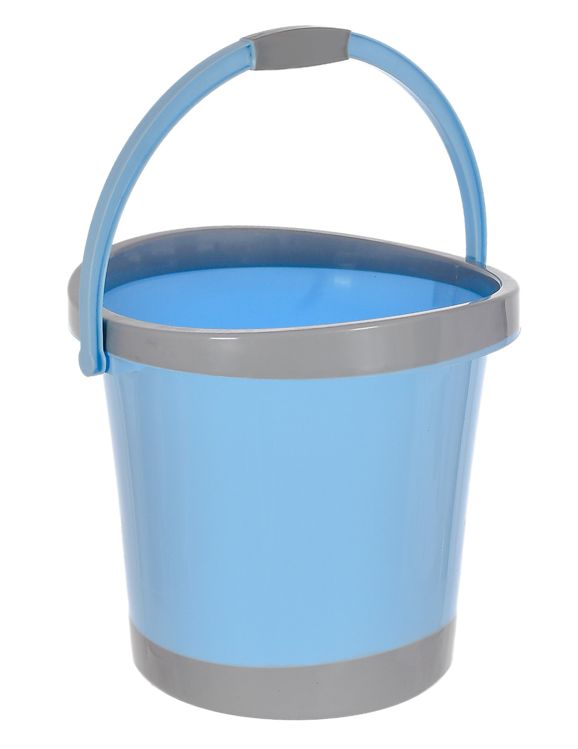 Kuber Industries Multiuses Plastic Bucket With Handle, 18 litre- Pack of 2 (Blue & Brown)-46KM0369