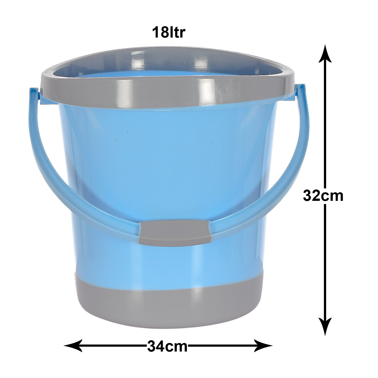Kuber Industries Multiuses Plastic Bucket With Handle, 18 litre (Blue)-46KM0357