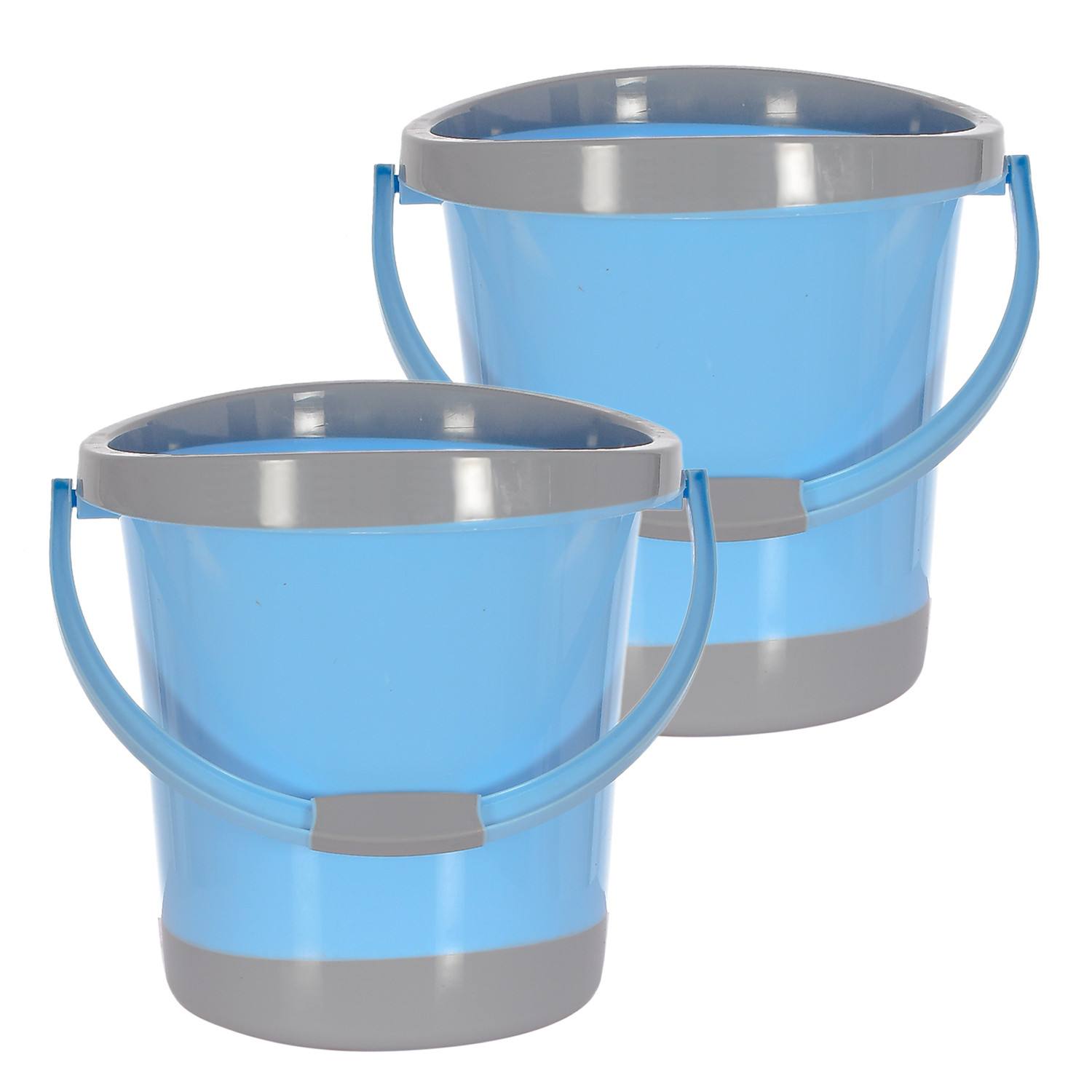 Kuber Industries Multiuses Plastic Bucket With Handle, 18 litre (Blue)-46KM0357