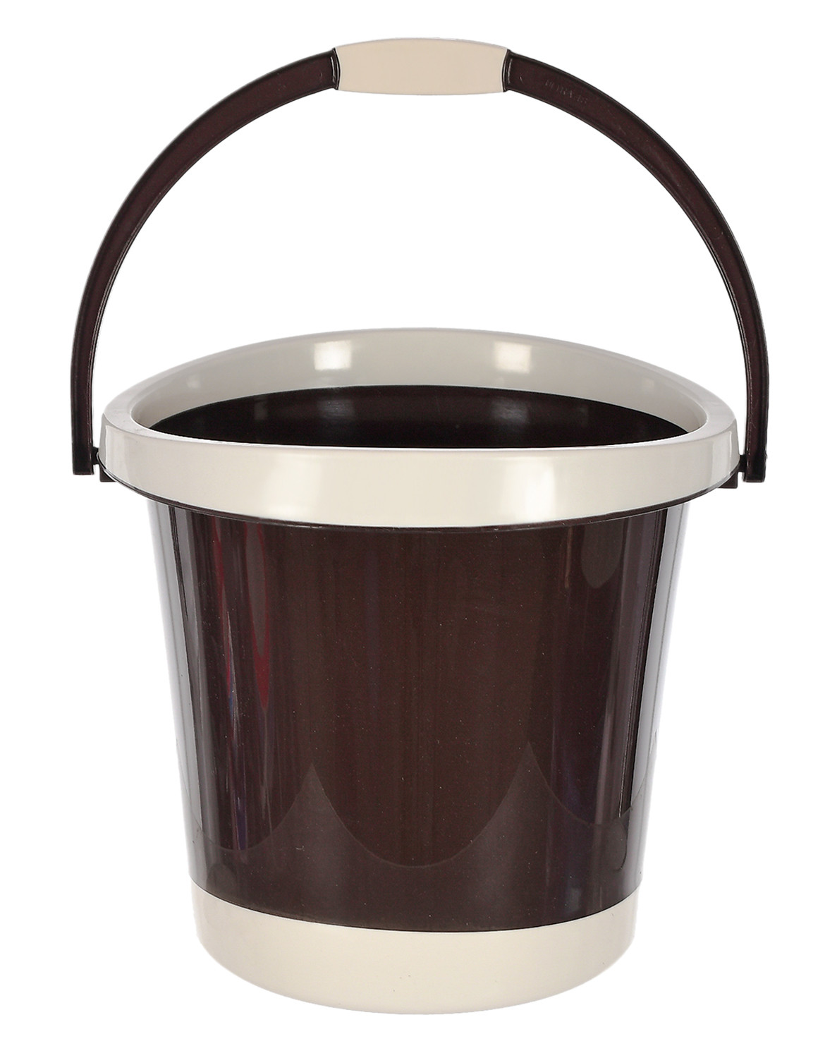 Kuber Industries Multiuses Plastic Bucket With Handle, 18 litre (Brown)-46KM0353