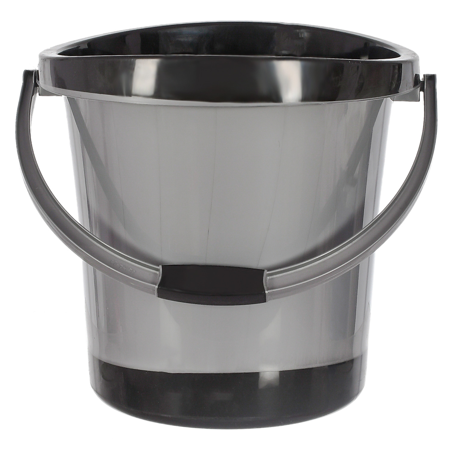Kuber Industries Multiuses Plastic Bucket With Handle, 18 litre (Grey)-46KM0361