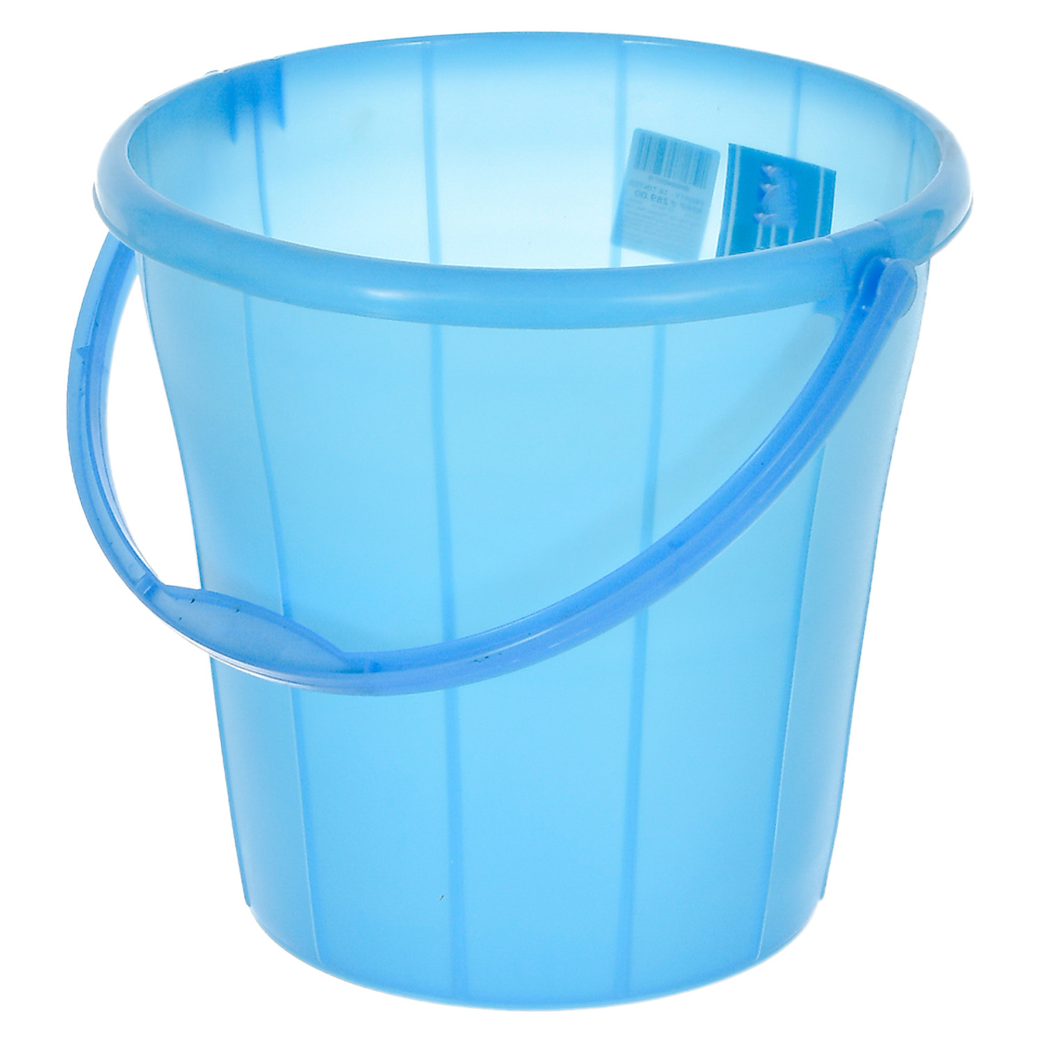 Kuber Industries Multiuses Plastic Bucket With Handle & Measuring Scale, 16 litre- Pack of 2 (Blue & Black)-46KM0331