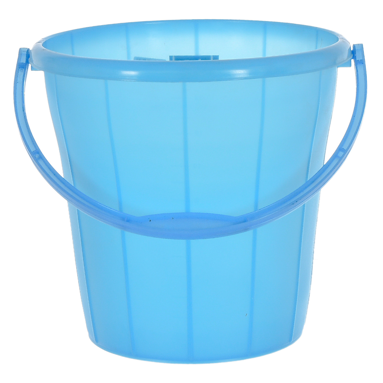 Kuber Industries Multiuses Plastic Bucket With Handle & Measuring Scale, 16 litre- Pack of 2 (Blue & Black)-46KM0331