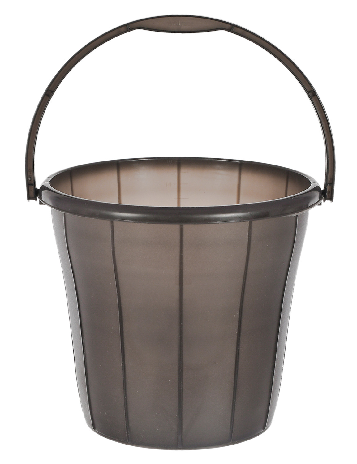 Kuber Industries Multiuses Plastic Bucket With Handle & Measuring Scale, 16 litre (Black)-46KM0323