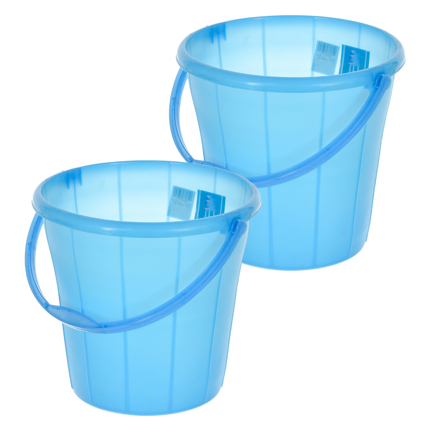 Kuber Industries Multiuses Plastic Bucket With Handle & Measuring Scale, 16 litre (Blue)-46KM0327