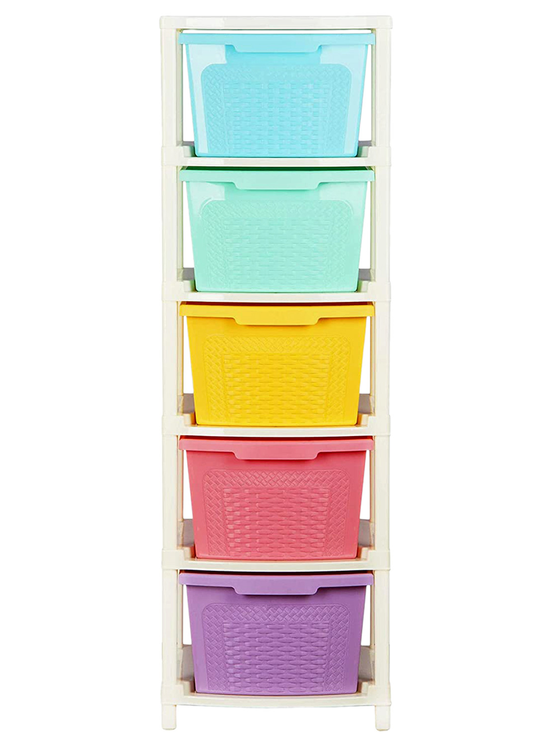 Kuber Industries Multiuses Plastic Modular 5 Drawer Storage Rack (Multicolour)