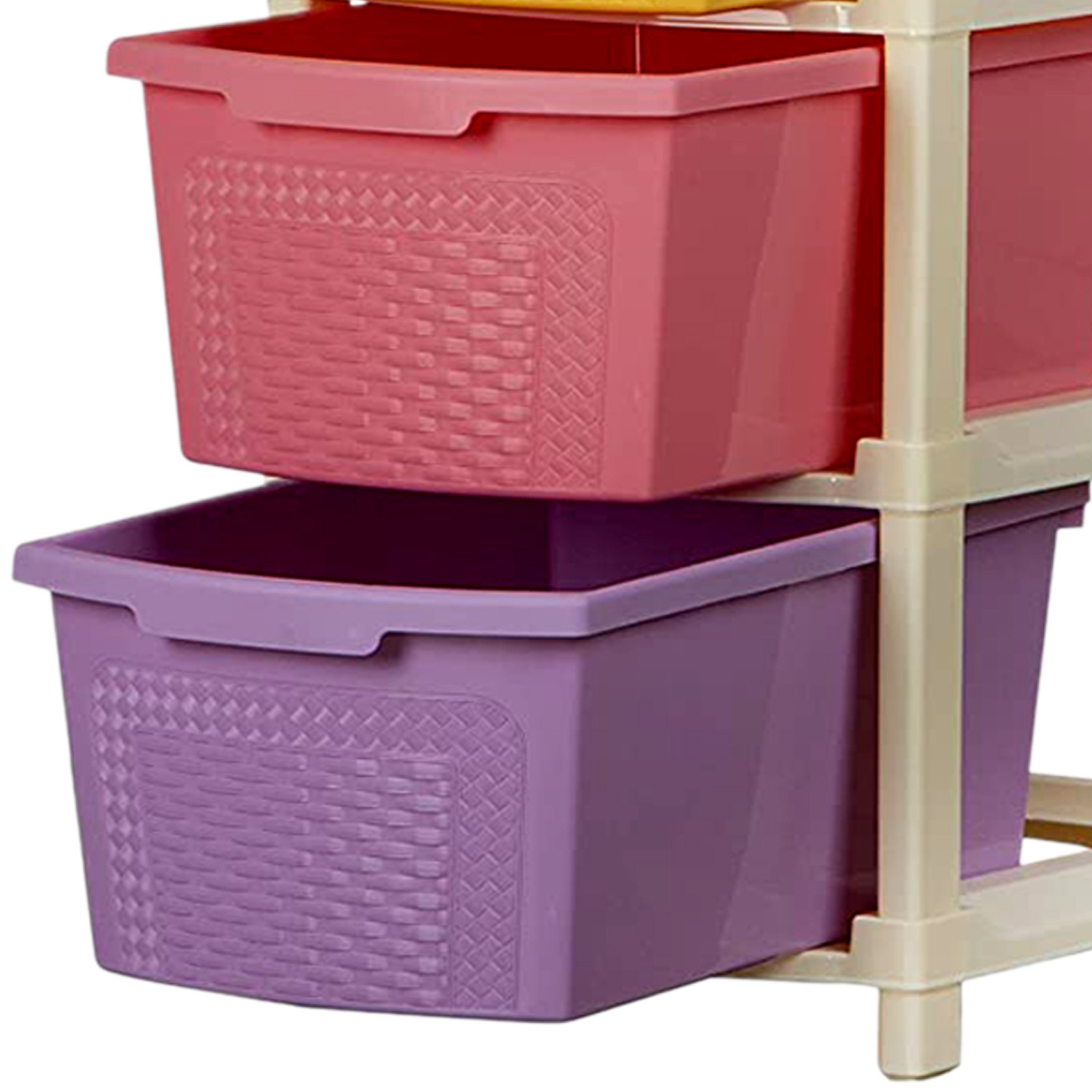 Kuber Industries Multiuses Plastic Modular 5 Drawer Storage Rack (Multicolour)