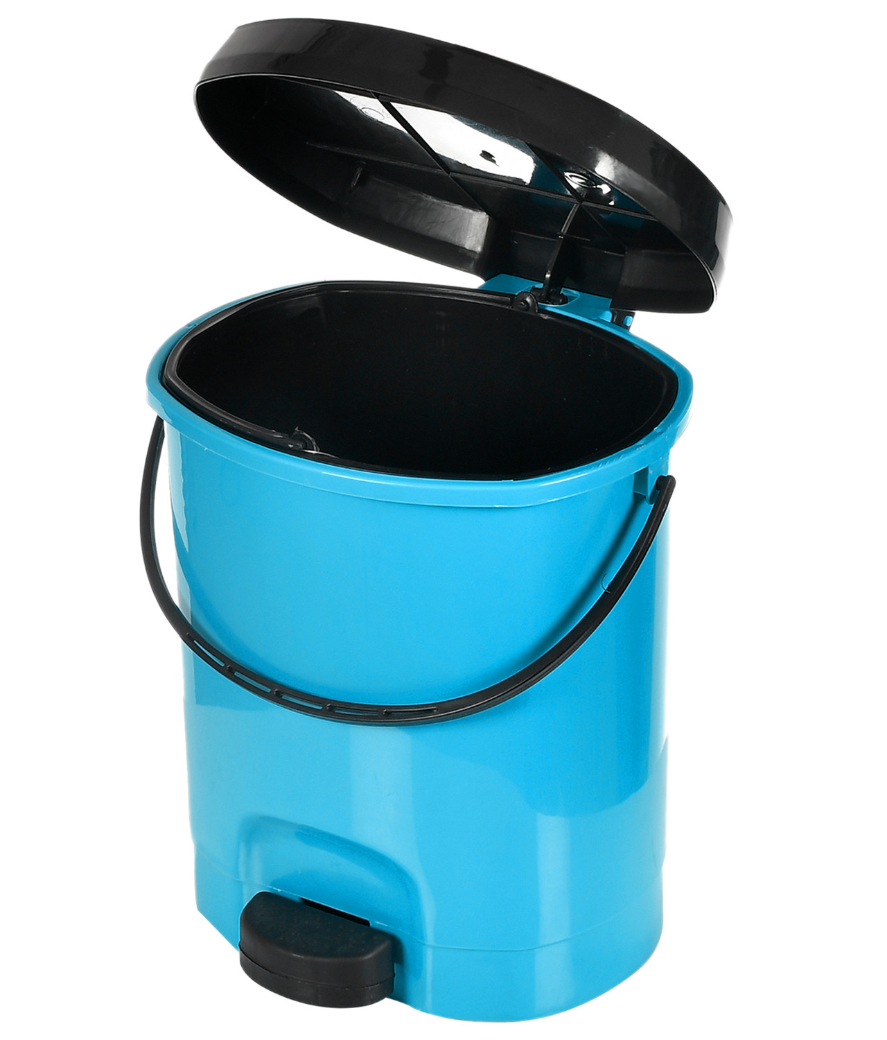 Kuber Industries Multiuses Plastic Pedal Dustbin, Waste Bin, Trash Can With Detachable Bucket, 10 Litre (Blue)-47KM0721