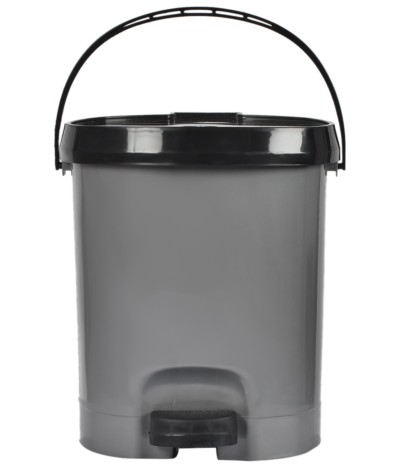 Kuber Industries Multiuses Plastic Pedal Dustbin, Waste Bin, Trash Can With Detachable Bucket, 10 Litre (Grey)-47KM0725