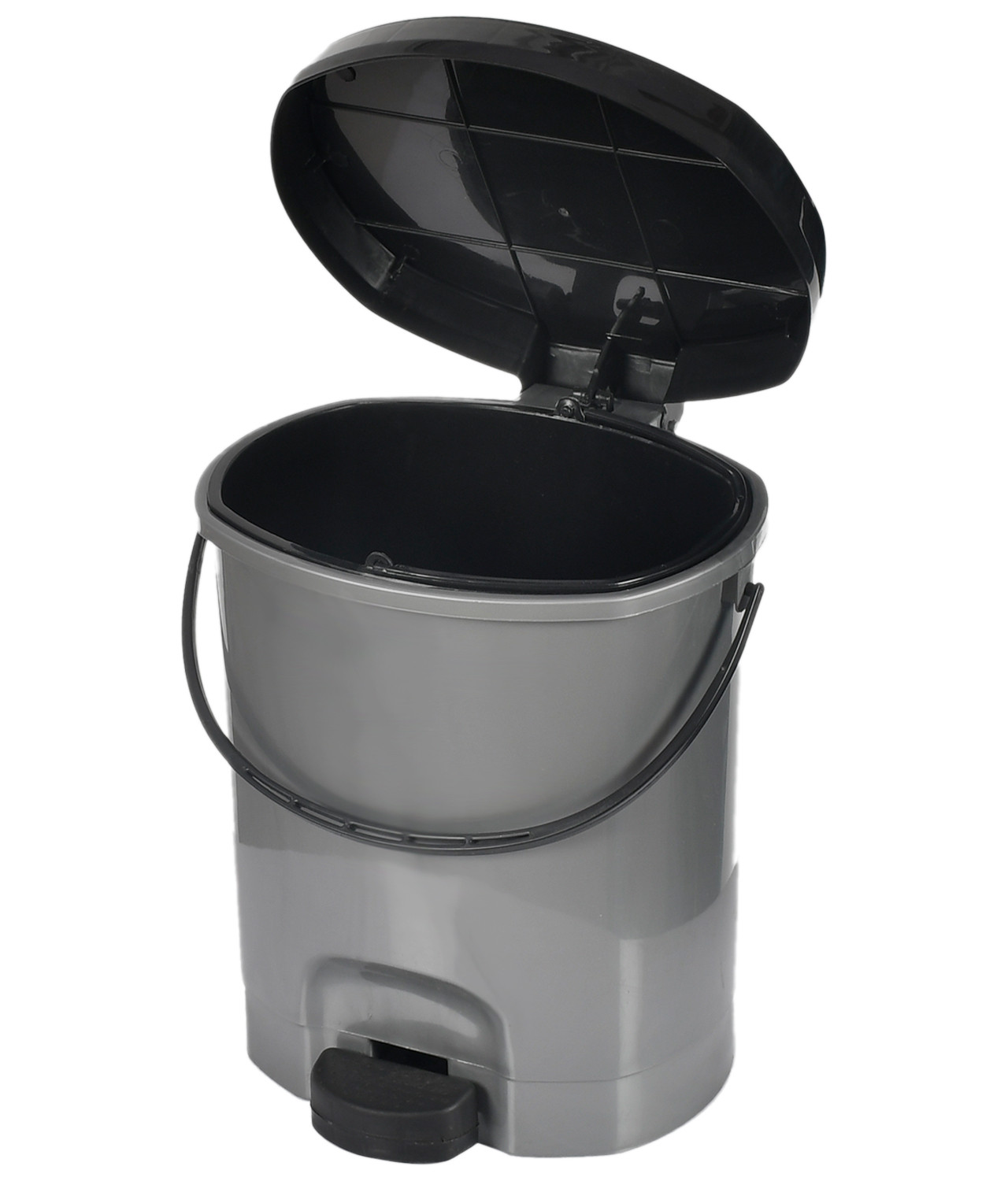 Kuber Industries Multiuses Plastic Pedal Dustbin, Waste Bin, Trash Can With Detachable Bucket, 10 Litre (Grey)-47KM0725