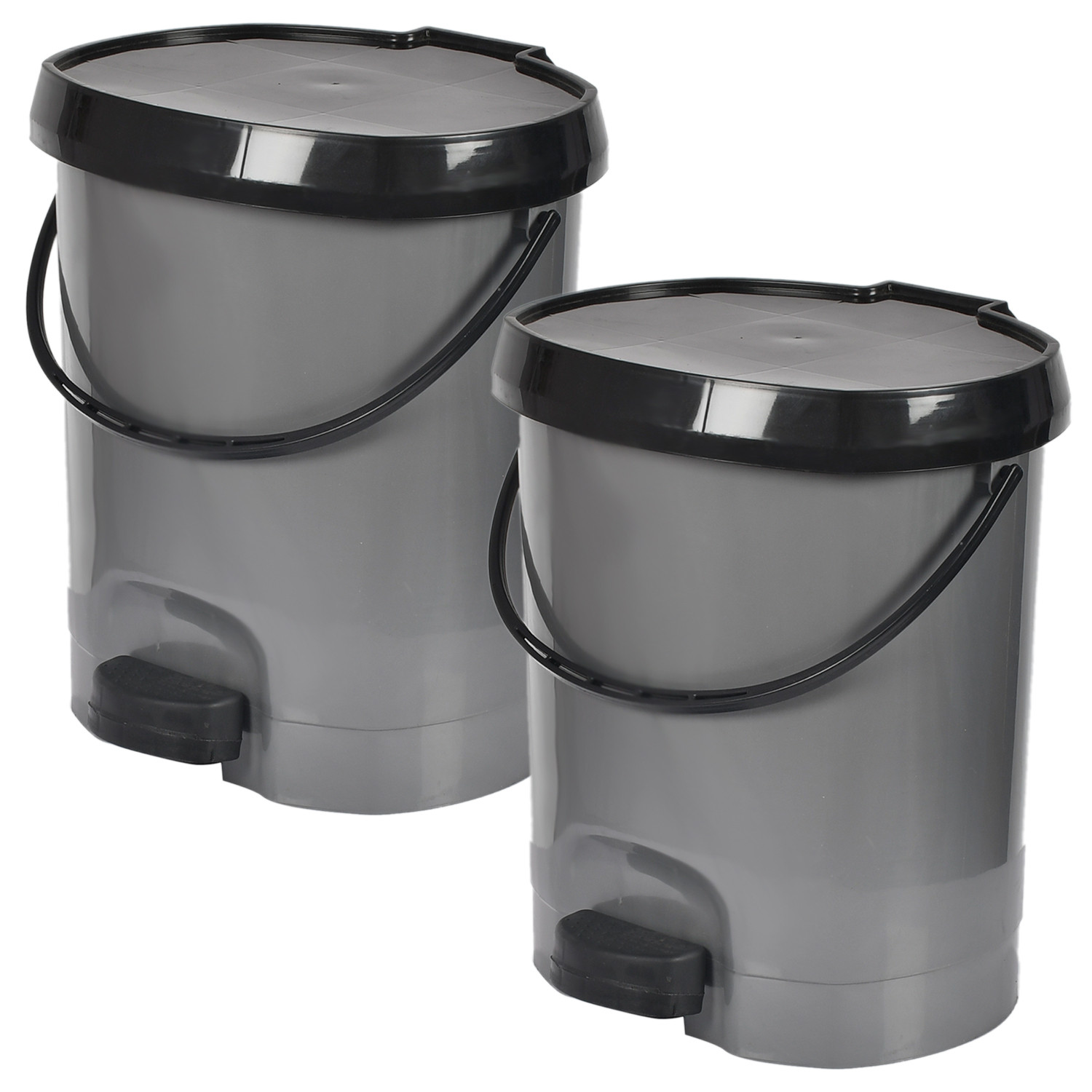 Kuber Industries Multiuses Plastic Pedal Dustbin, Waste Bin, Trash Can With Detachable Bucket, 10 Litre (Grey)-47KM0725