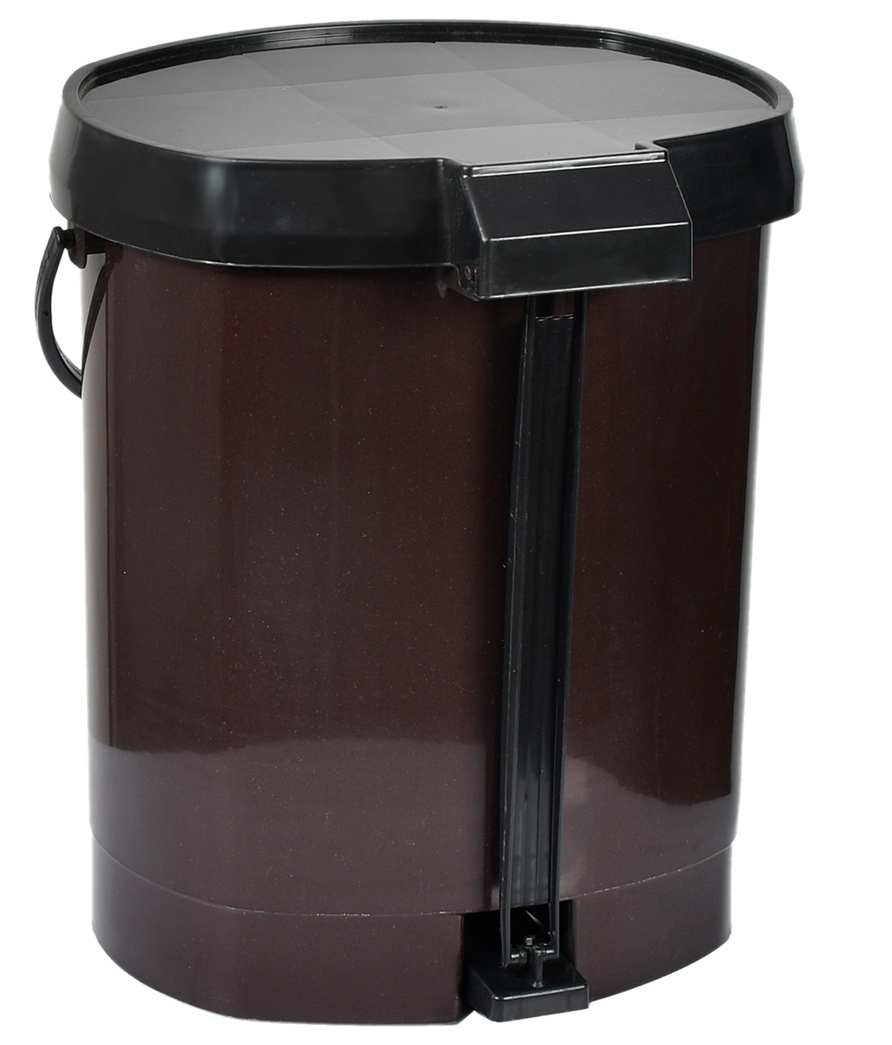Kuber Industries Multiuses Plastic Pedal Dustbin, Waste Bin, Trash Can With Detachable Bucket, 10 Litre (Brown)-47KM0729
