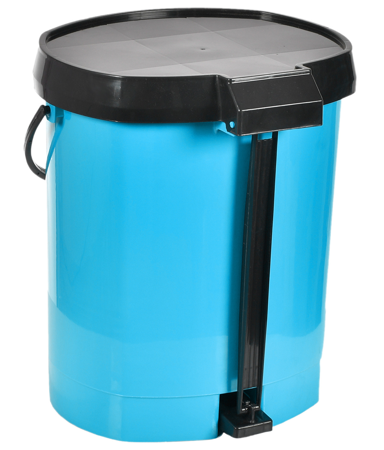 Kuber Industries Multiuses Plastic Pedal Dustbin, Waste Bin, Trash Can With Detachable Bucket, 10 Litre- Pack of 2 (Blue & Grey)-47KM0733
