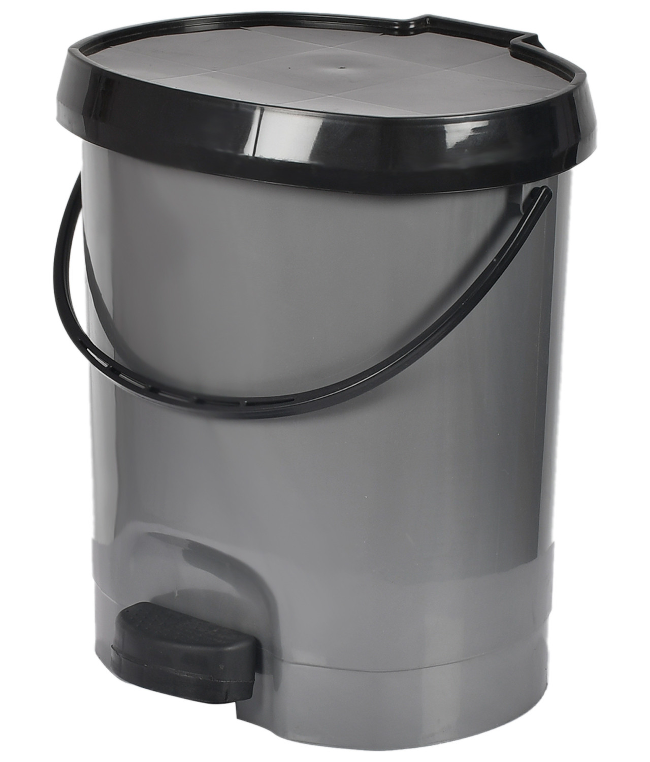 Kuber Industries Multiuses Plastic Pedal Dustbin, Waste Bin, Trash Can With Detachable Bucket, 10 Litre- Pack of 2 (Grey & Brown)-47KM0735