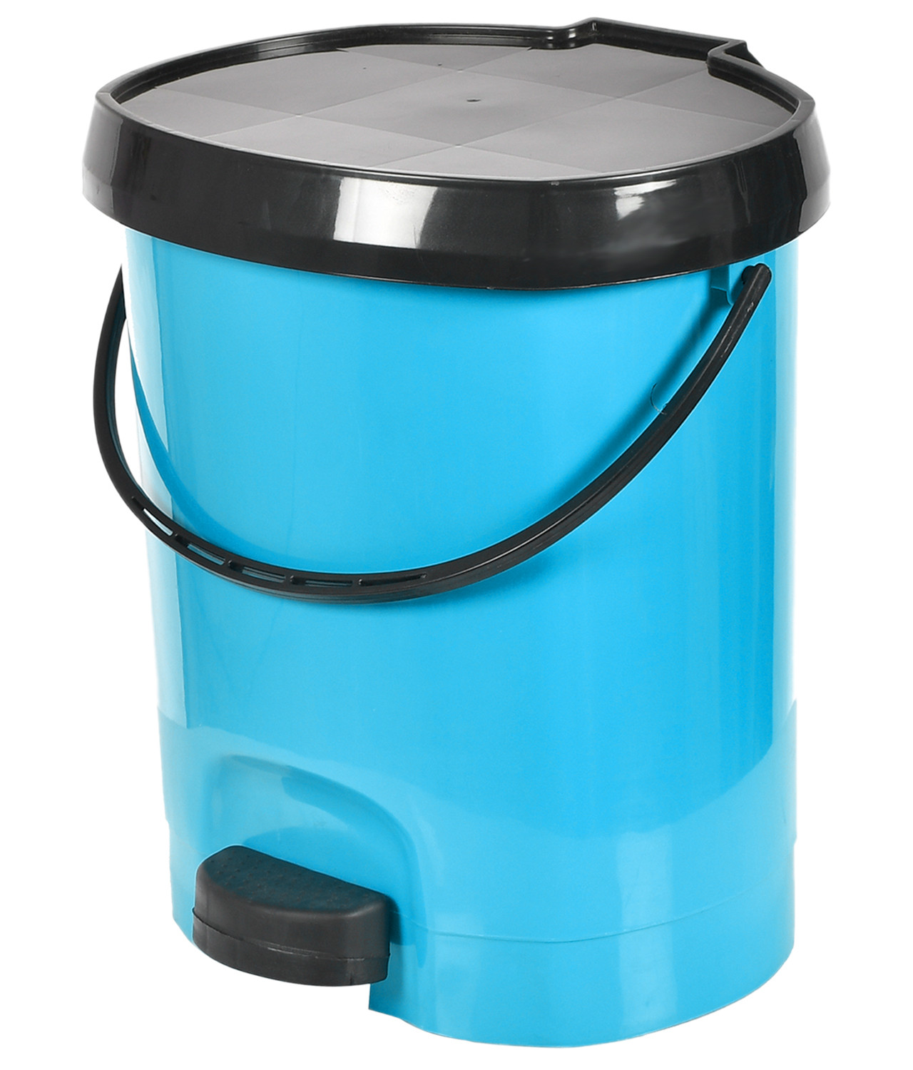 Kuber Industries Multiuses Plastic Pedal Dustbin, Waste Bin, Trash Can With Detachable Bucket, 10 Litre- Pack of 2 (Blue & Brown)-47KM0737