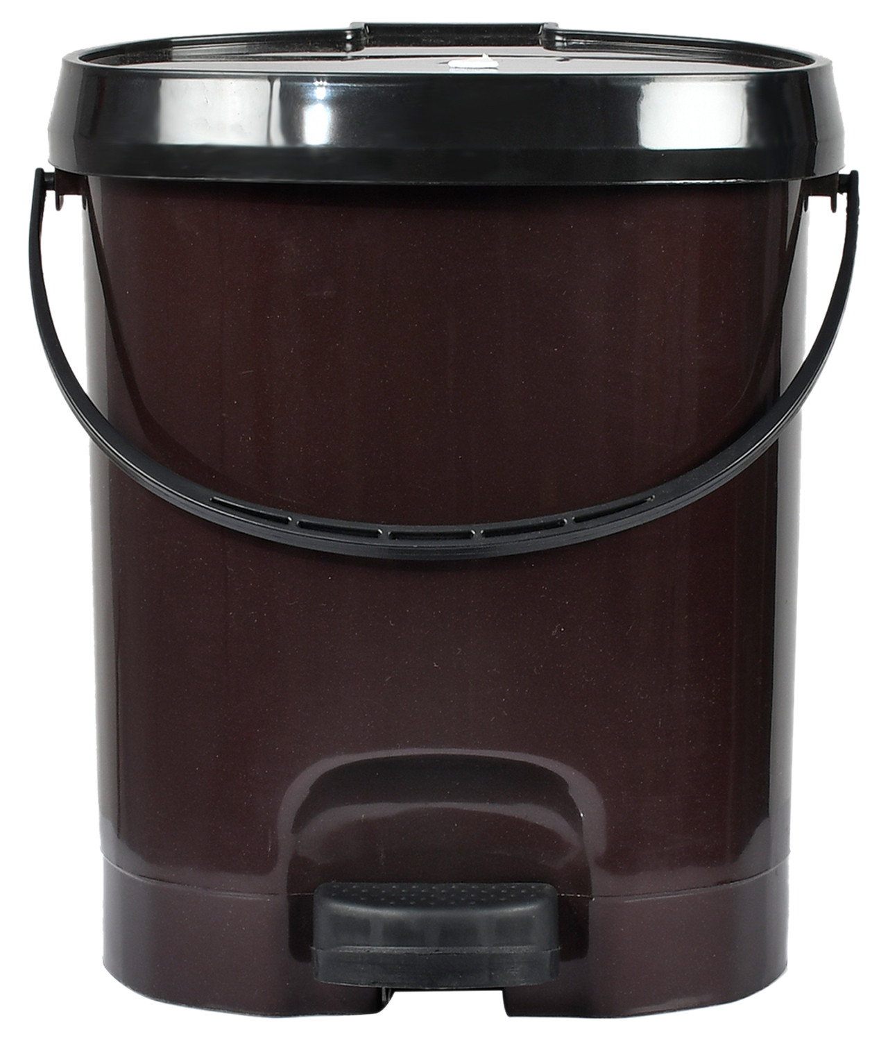 Kuber Industries Multiuses Plastic Pedal Dustbin, Waste Bin, Trash Can With Detachable Bucket, 10 Litre- Pack of 2 (Blue & Brown)-47KM0737