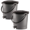 Multiuses Plastic Pedal Dustbin, Waste Bin, Trash Can With Handle, 7 Litre- Pack of 2 (Grey)-47KM0755