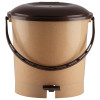 Kuber Industries Multiuses Plastic Pedal Dustbin, Waste Bin, Trash Can With Handle, 7 Litre (Brown)-47KM0749