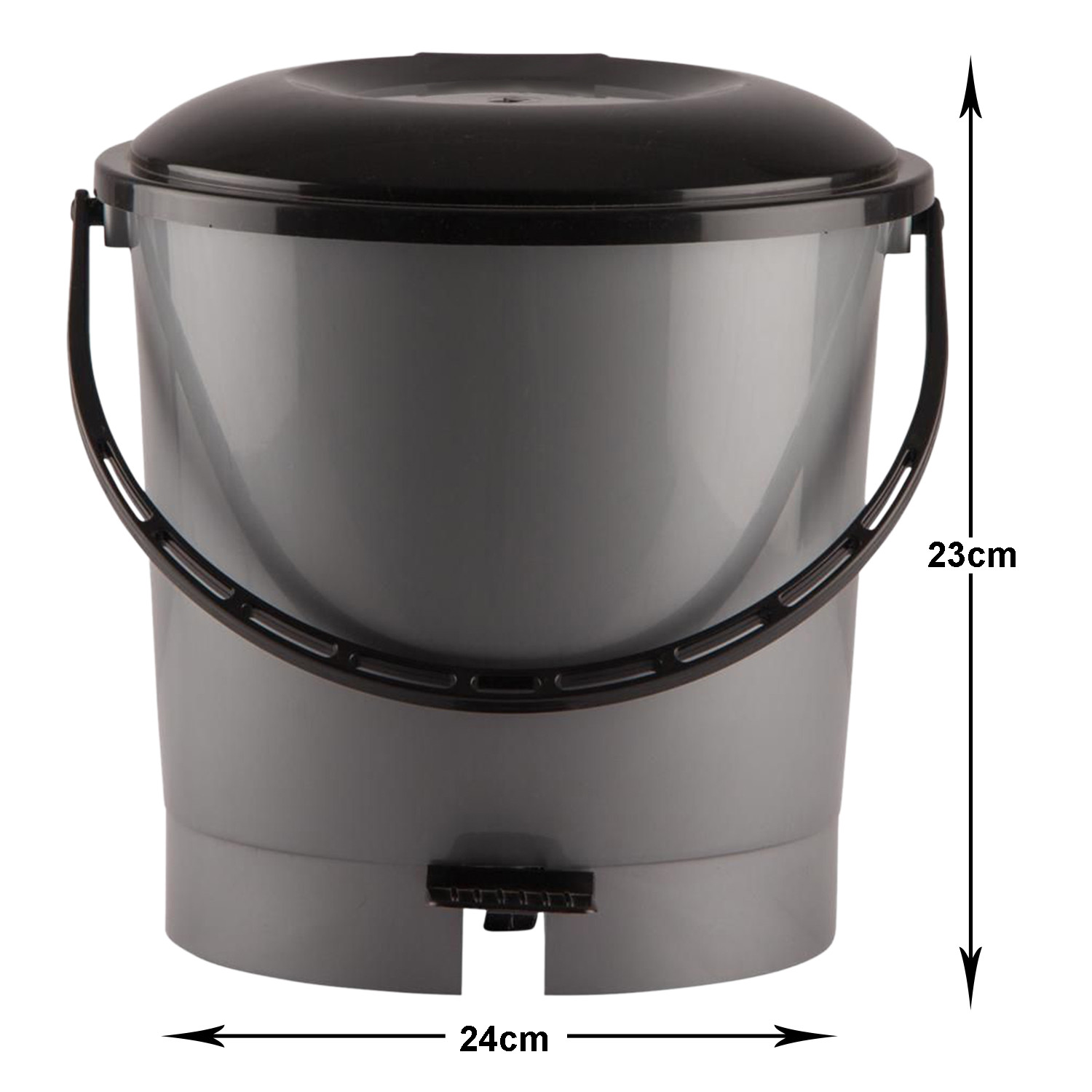 Kuber Industries Multiuses Plastic Pedal Dustbin, Waste Bin, Trash Can With Handle, 7 Litre (Grey)-47KM0753