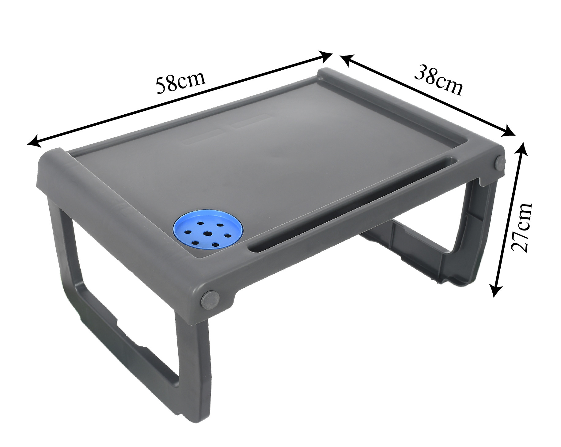 Kuber Industries Multiuses Plastic Study DeskLaptop Table With Pencil Stand For Home  Office Grey