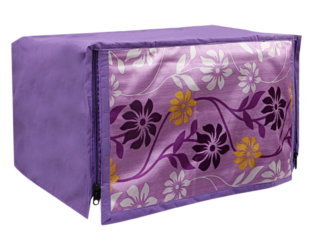 Kuber Industries Multiuses Polyester Floral Print Microwave Oven Cover For Home &amp; Kitchen 20 Ltr. (Purple)
