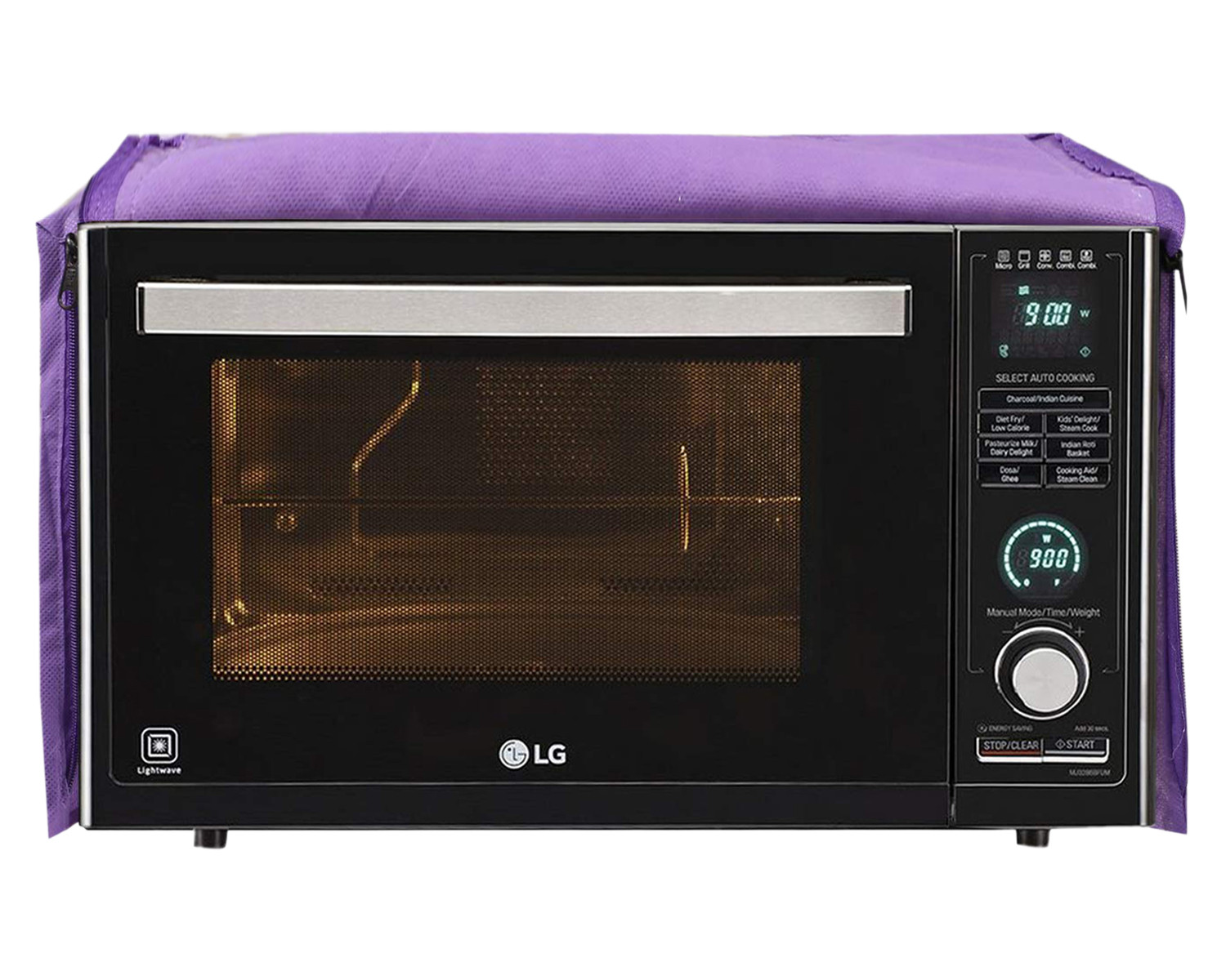 Kuber Industries Multiuses Polyester Floral Print Microwave Oven Cover For Home & Kitchen 20 Ltr. (Purple)