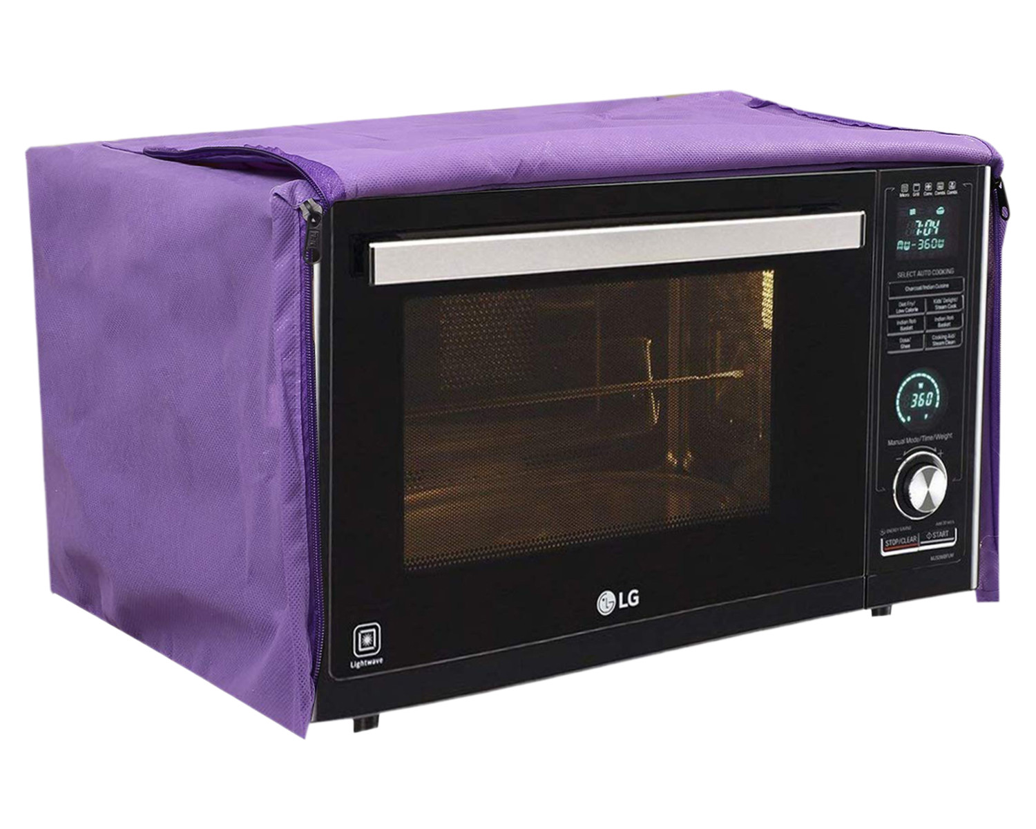 Kuber Industries Multiuses Polyester Floral Print Microwave Oven Cover For Home & Kitchen 25 Ltr. (Purple)