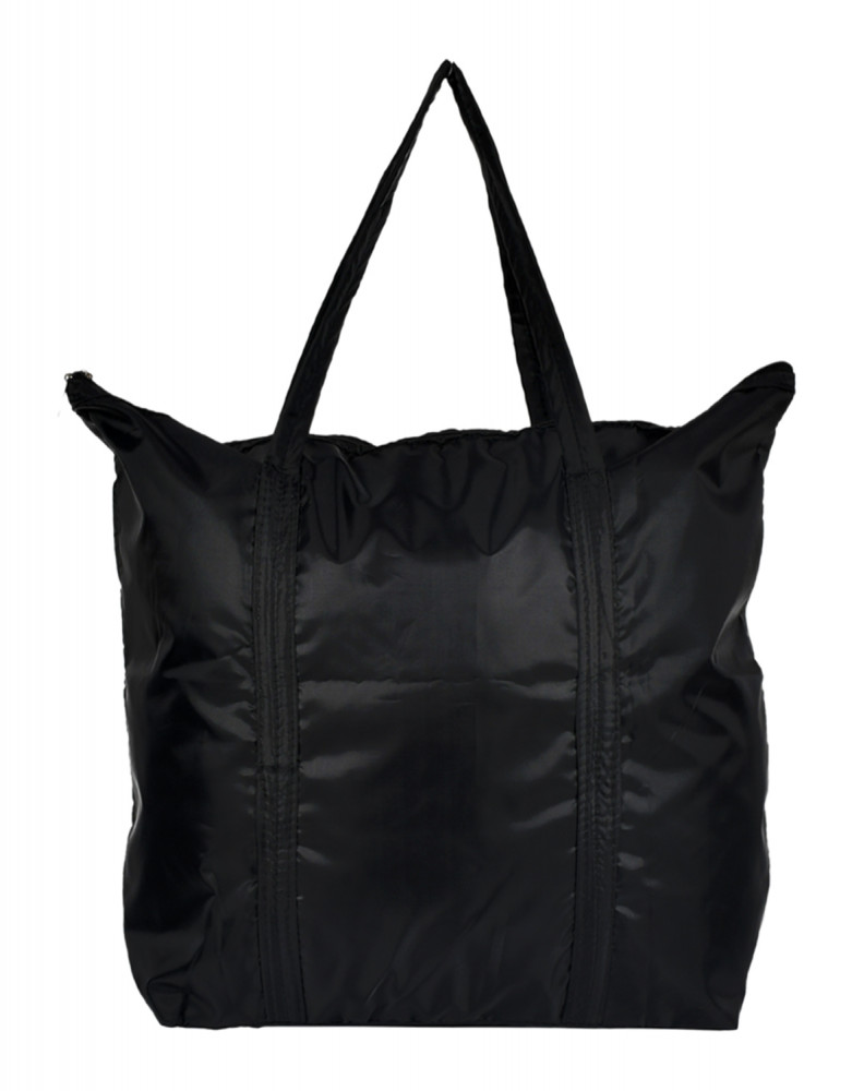 Kuber Industries Multiuses Polyster Storage Bag, Shopping Bag, Tote Bag, Cloth Bag With 1 Small Pocket &amp; Handle (Black)-47KM01249