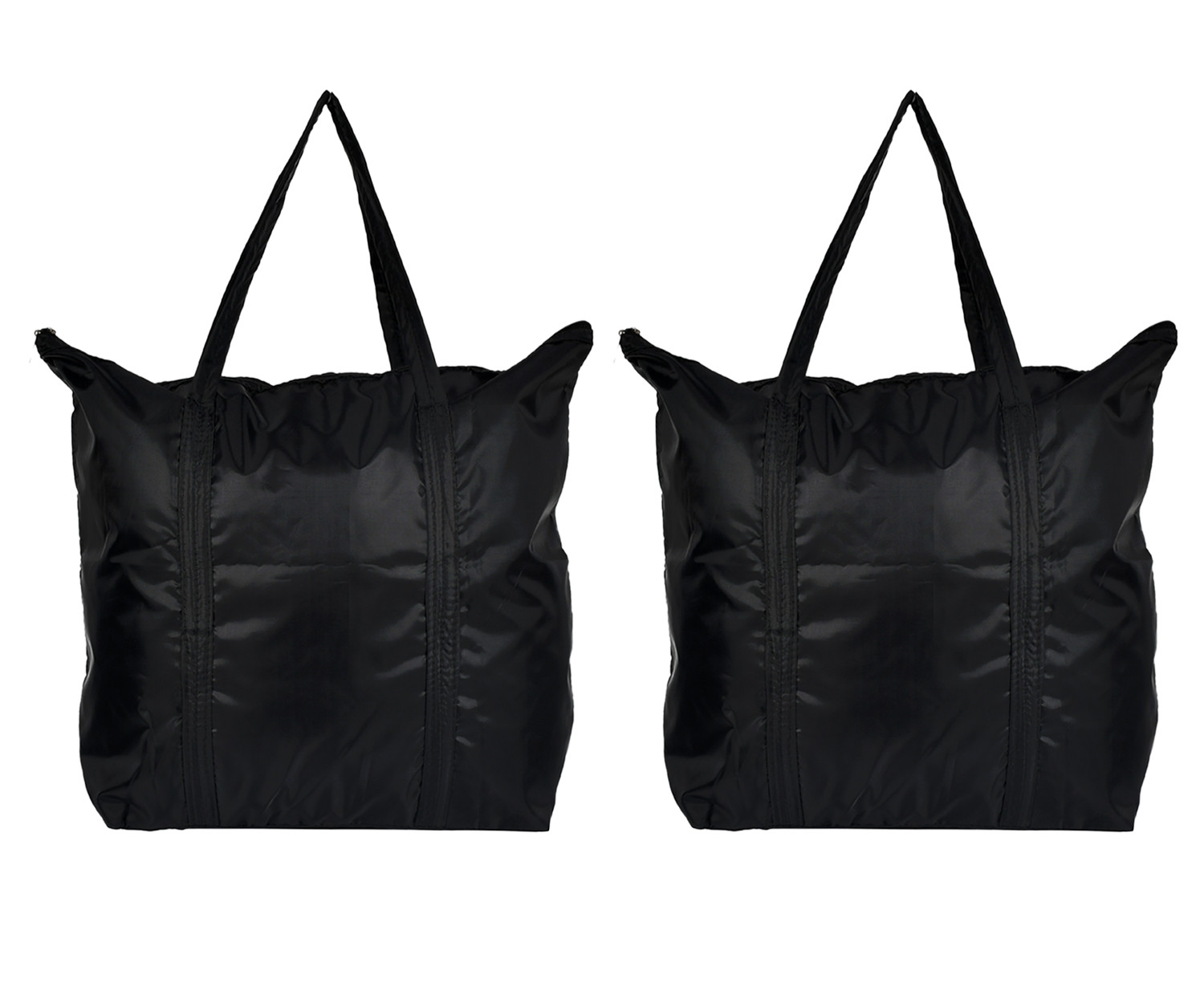 Kuber Industries Multiuses Polyster Storage Bag, Shopping Bag, Tote Bag, Cloth Bag With 1 Small Pocket & Handle (Black)-47KM01249