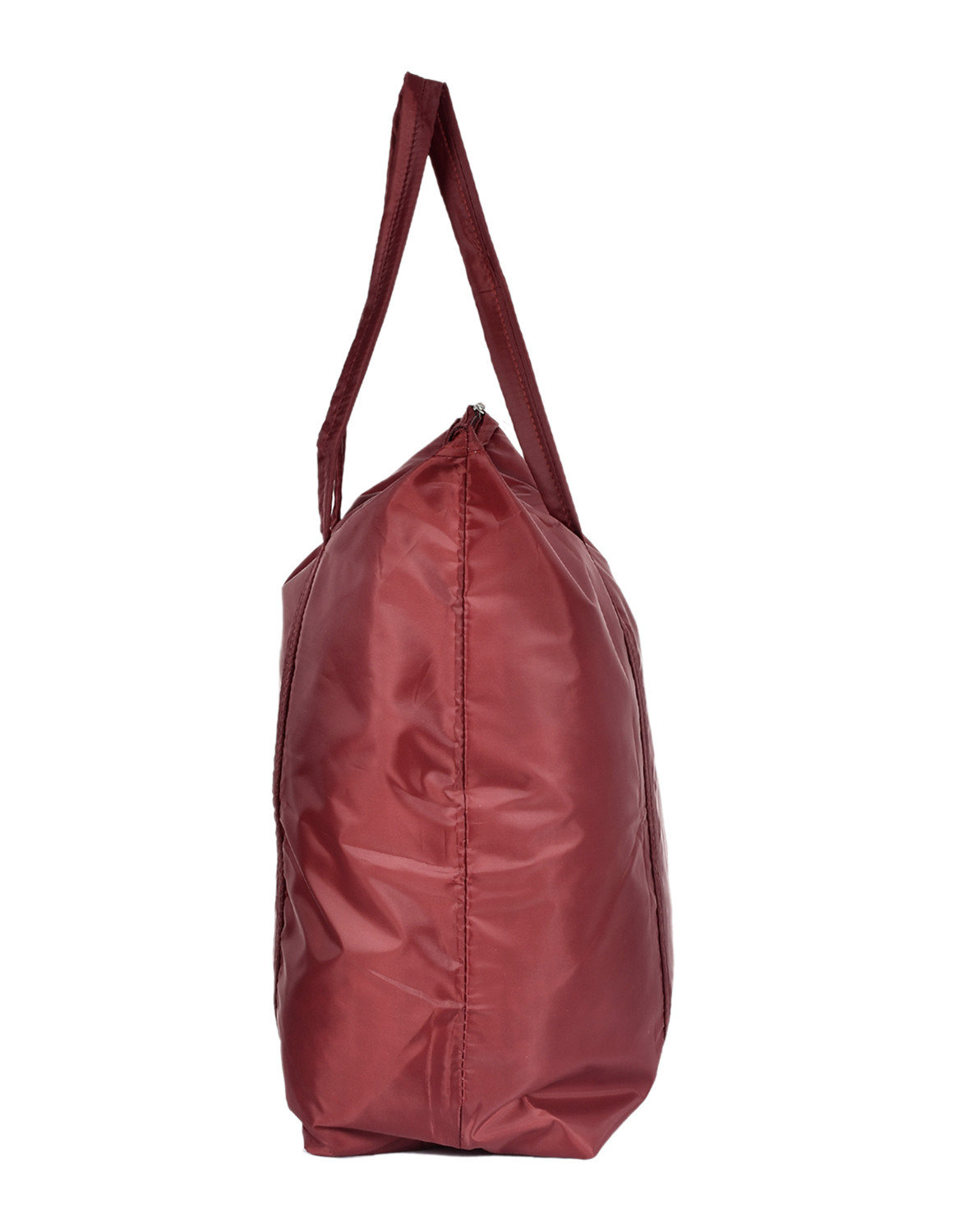 Kuber Industries Multiuses Polyster Storage Bag, Shopping Bag, Tote Bag, Cloth Bag With 1 Small Pocket & Handle (Maroon)-47KM01255