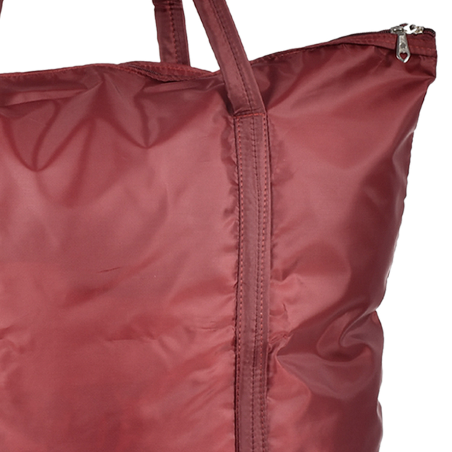 Kuber Industries Multiuses Polyster Storage Bag, Shopping Bag, Tote Bag, Cloth Bag With 1 Small Pocket & Handle (Maroon)-47KM01255