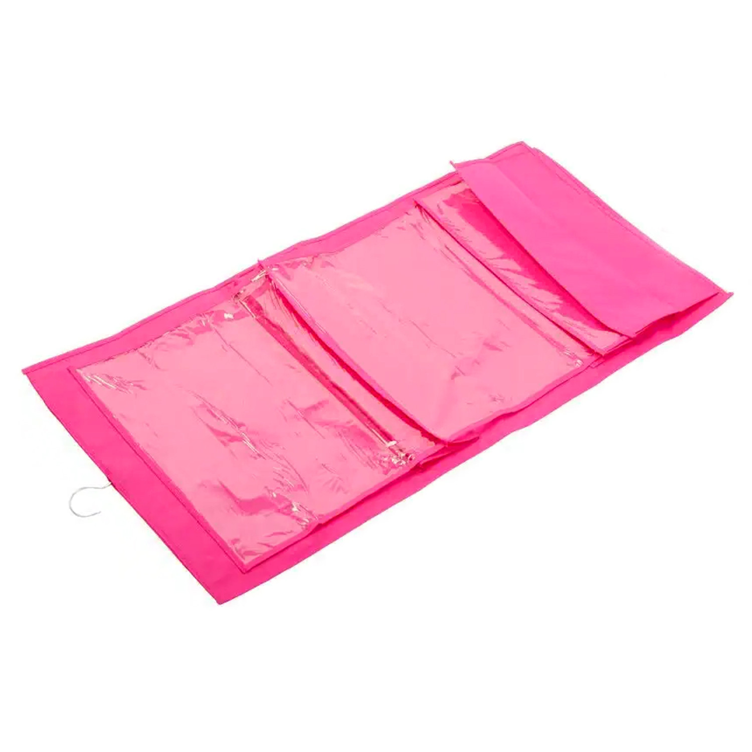 Kuber Industries Multiuses PVC Double Sided Hanging Organizer For Bedroom Living Room Pink